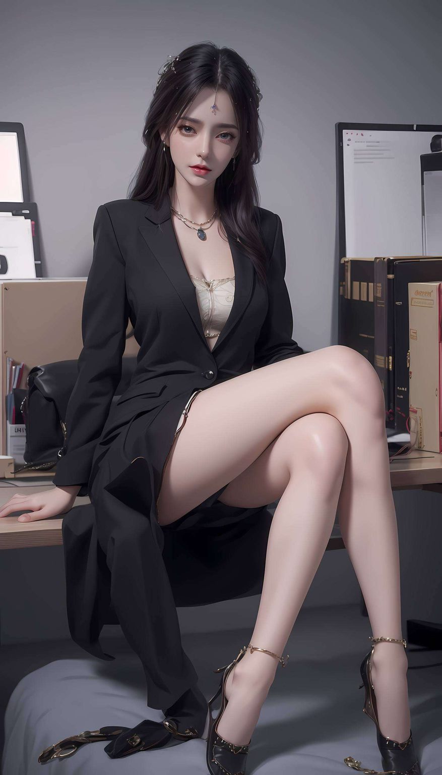 这是国漫美女的灵动倩影让每一次桌面刷新都仿佛穿越到了另一个维度