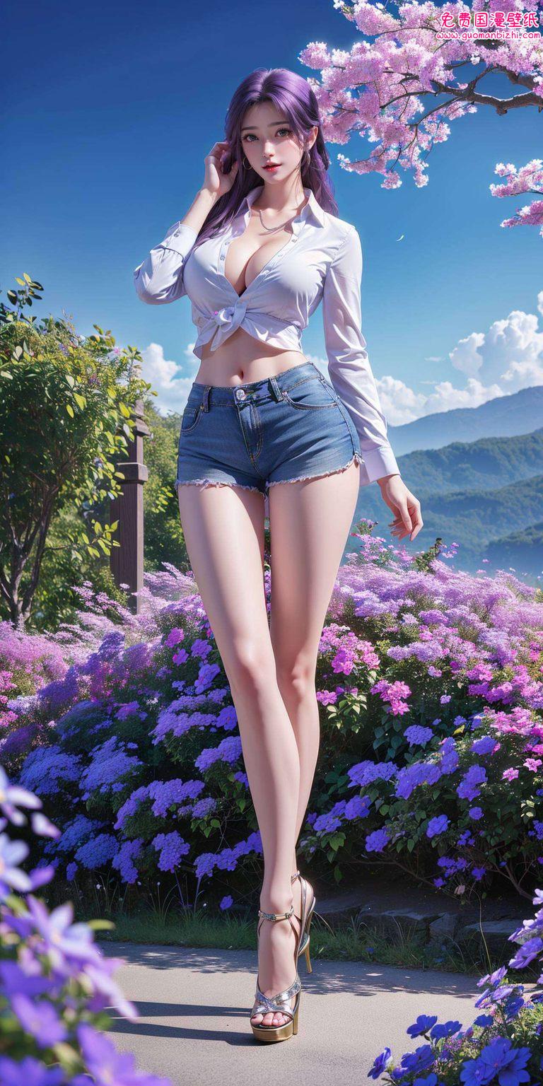 我发现了这款紫色梦幻的云曦电脑横壁纸融合了国漫的细腻笔触与ins风的流行元素