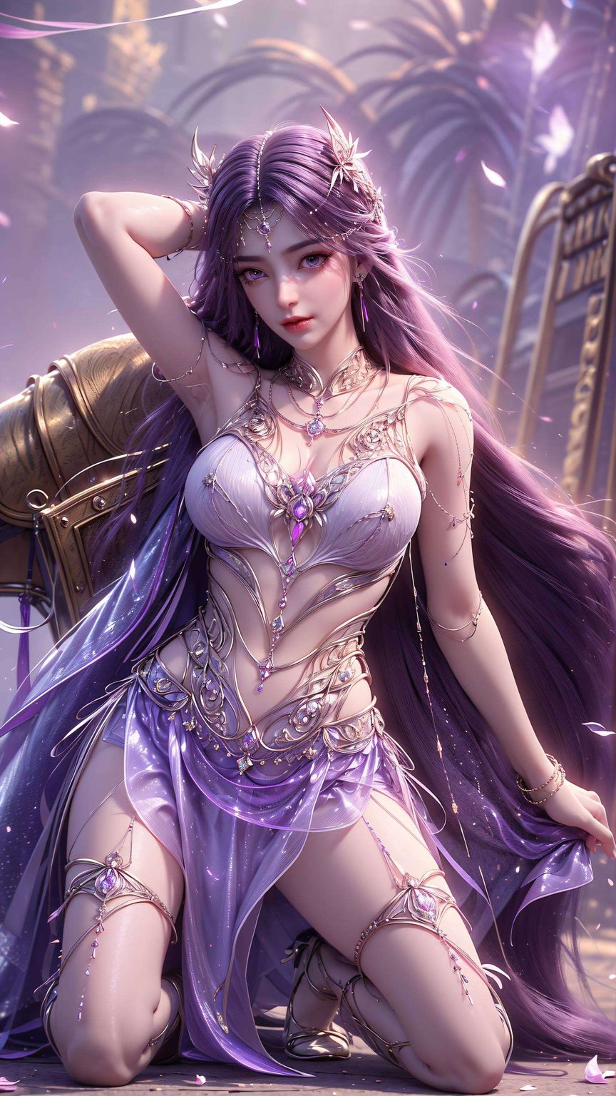快来感受这股国漫女神的魅力吧！手机屏幕上她那云雾缭绕、美艳绝伦的身影