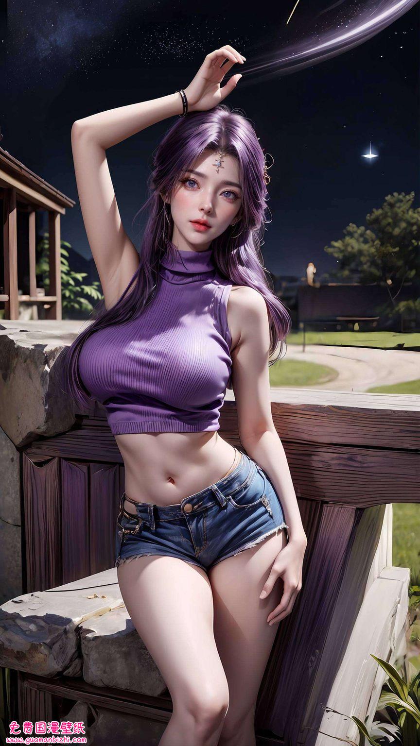 她那绝美的容颜仿佛是从国漫的梦幻世界中走出来的一般