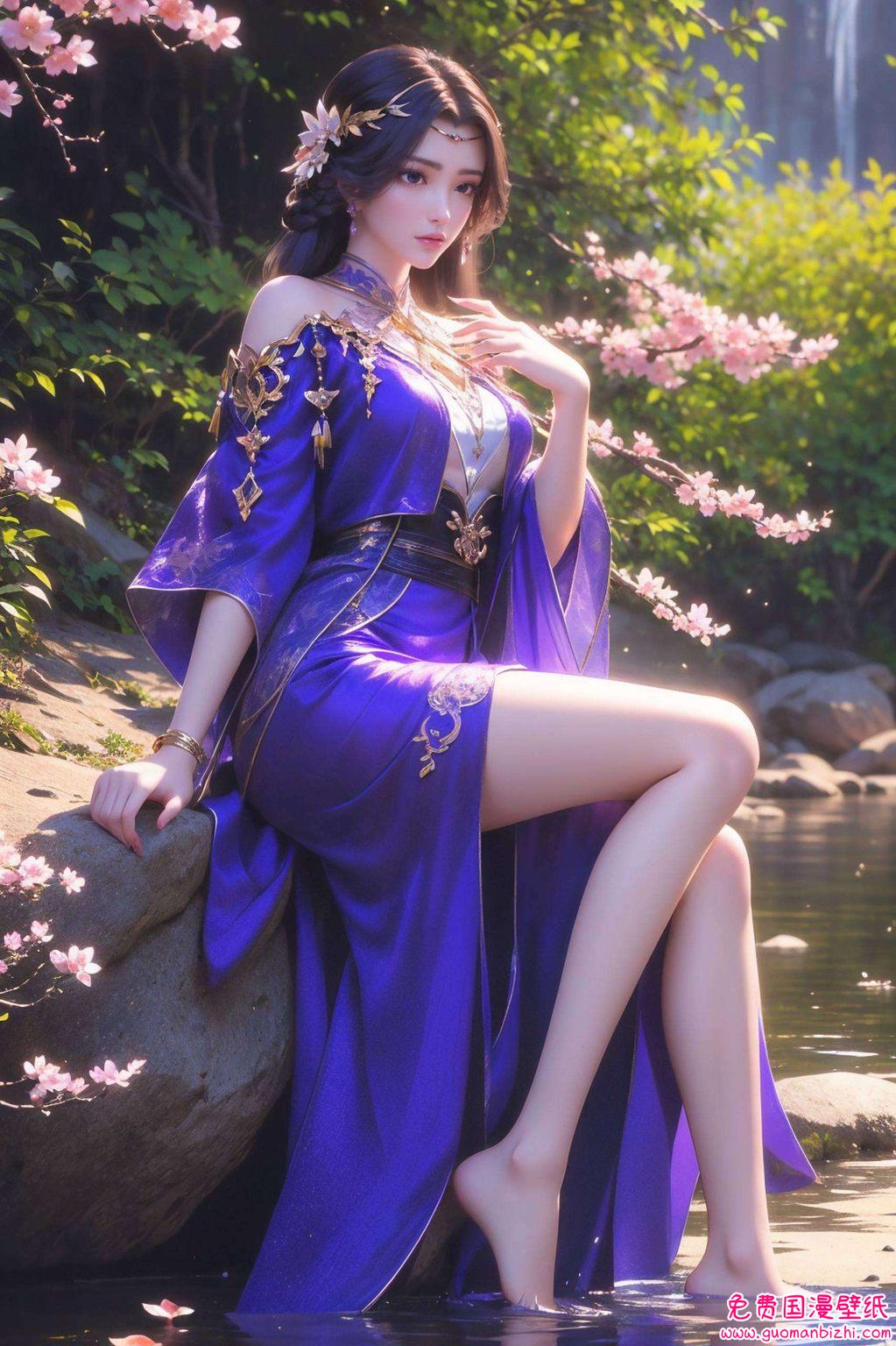 在柔和的晨光中她的眼神深邃而神秘