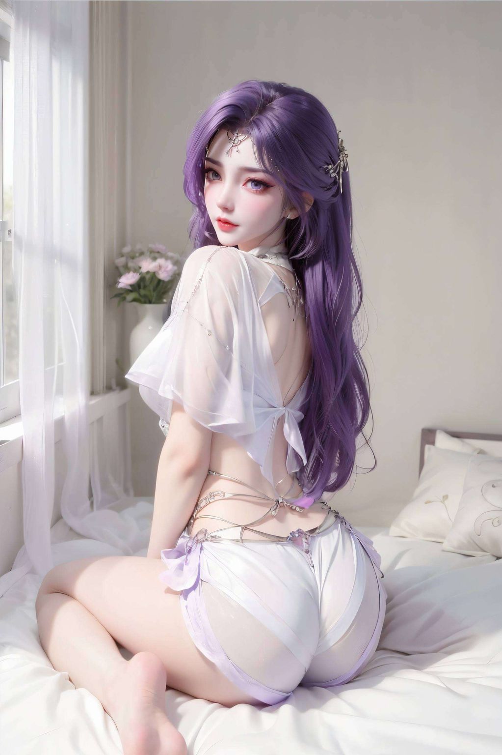 在这片被玄幻色彩渲染的国漫世界中仿佛从画卷中走来