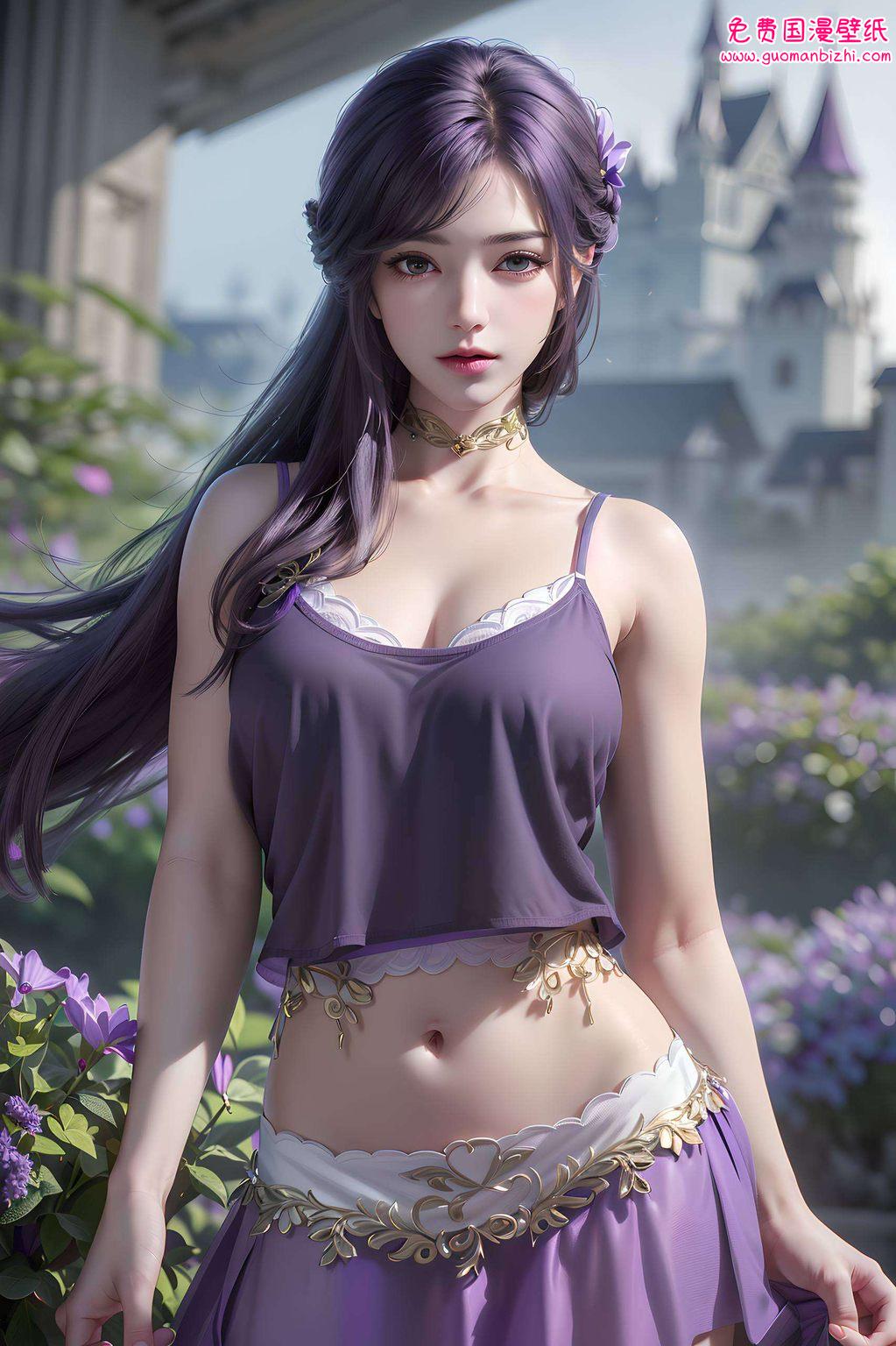漫步在古风漫画的瑰丽世界高清壁纸中的她