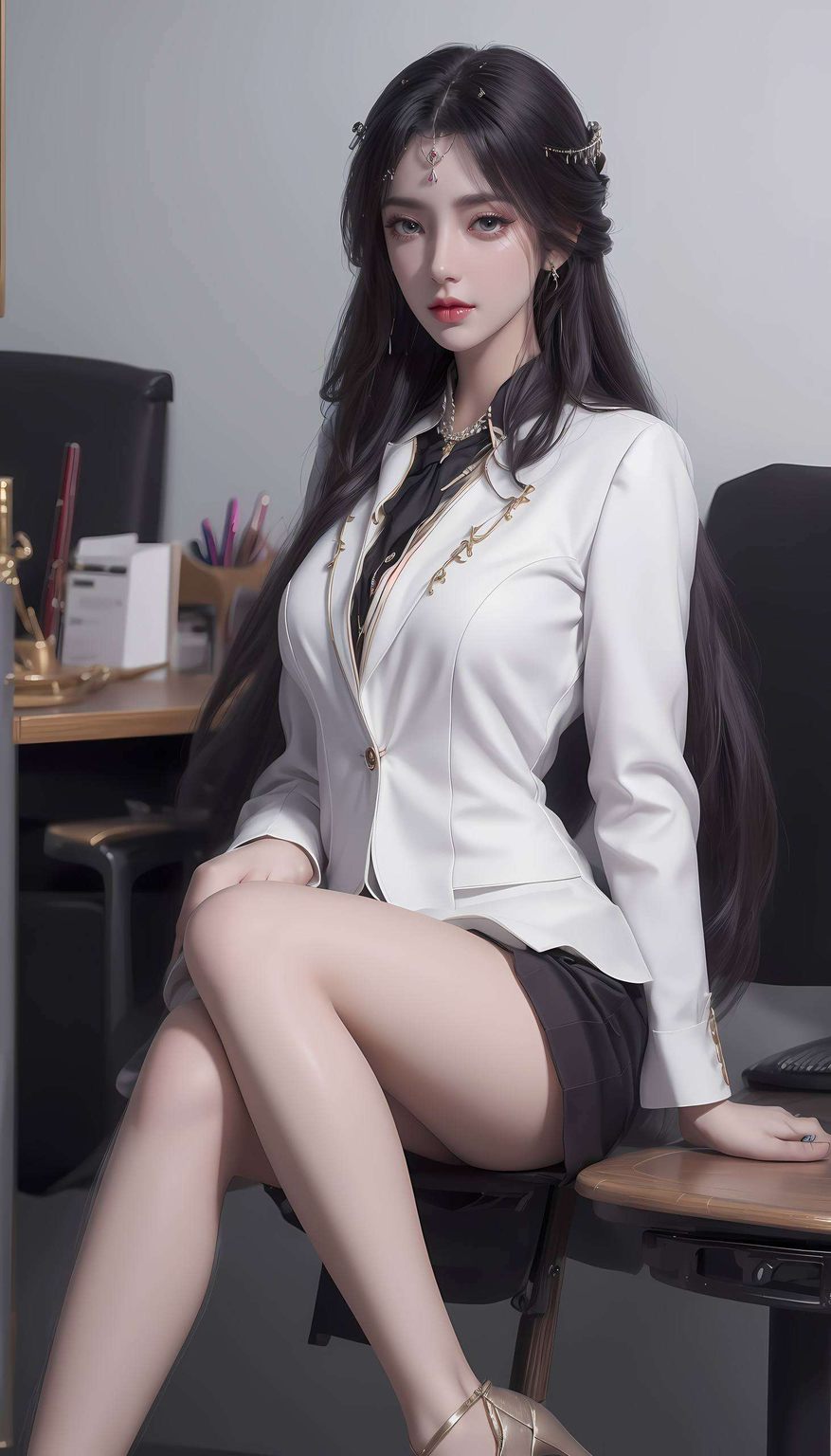 在这片绚丽斑斓的数字画卷中她的每一次微笑