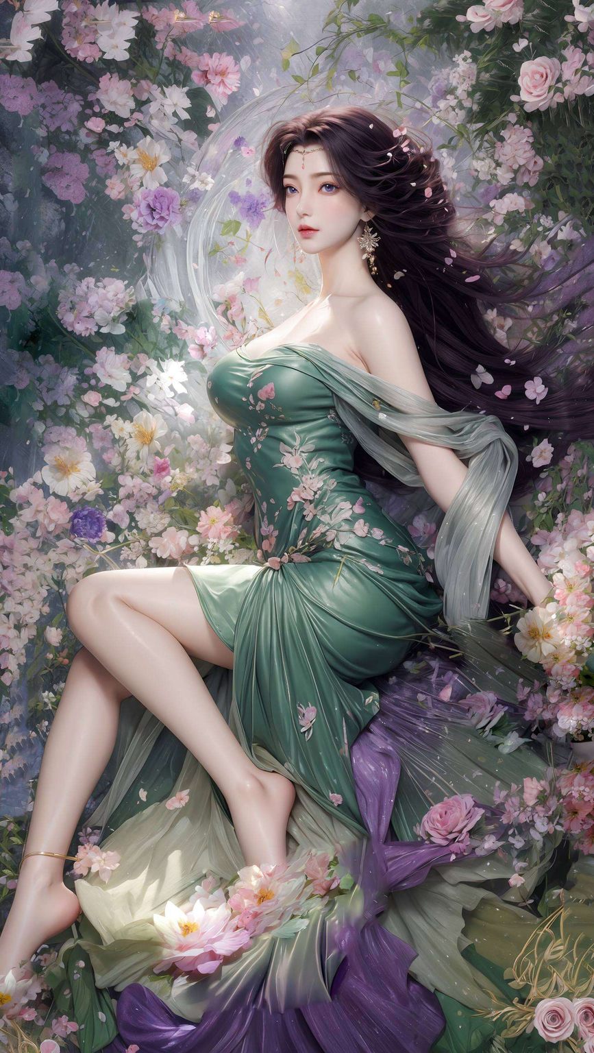 国漫女神的侧脸线条若隐若现让人沉醉于那无尽的美与想象之中