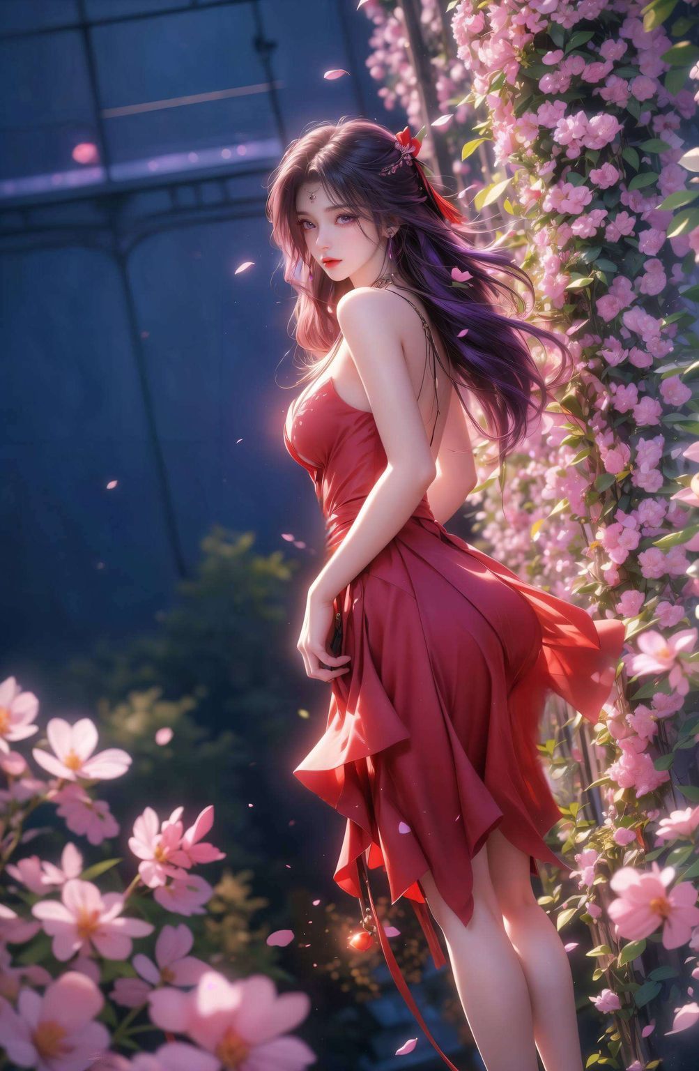 她的倩影在平板上流转而那些国漫美女