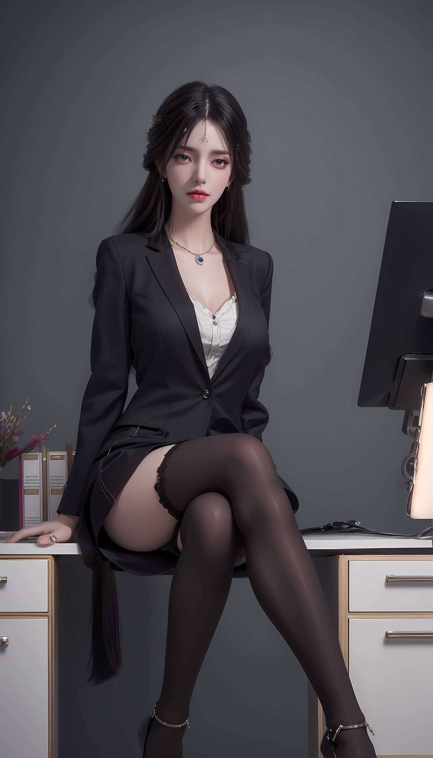 她的每一次凝视都在手机壁纸上绽放出无尽的魅力