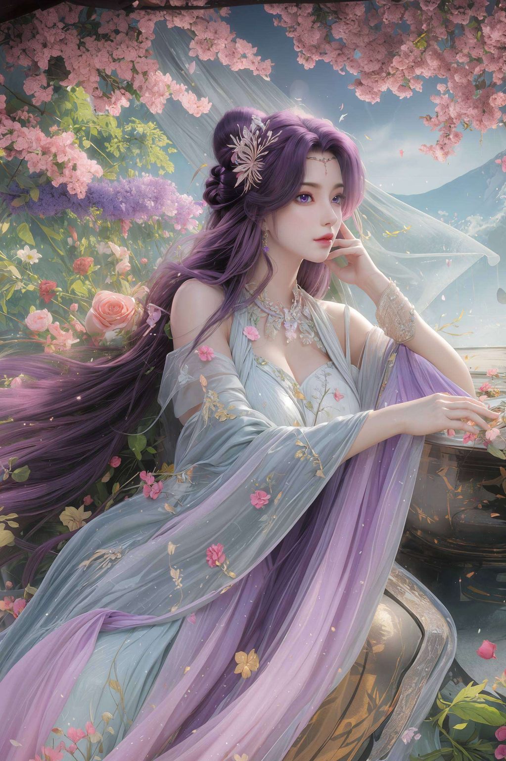 神图壁纸上的云曦国漫美女的韵味