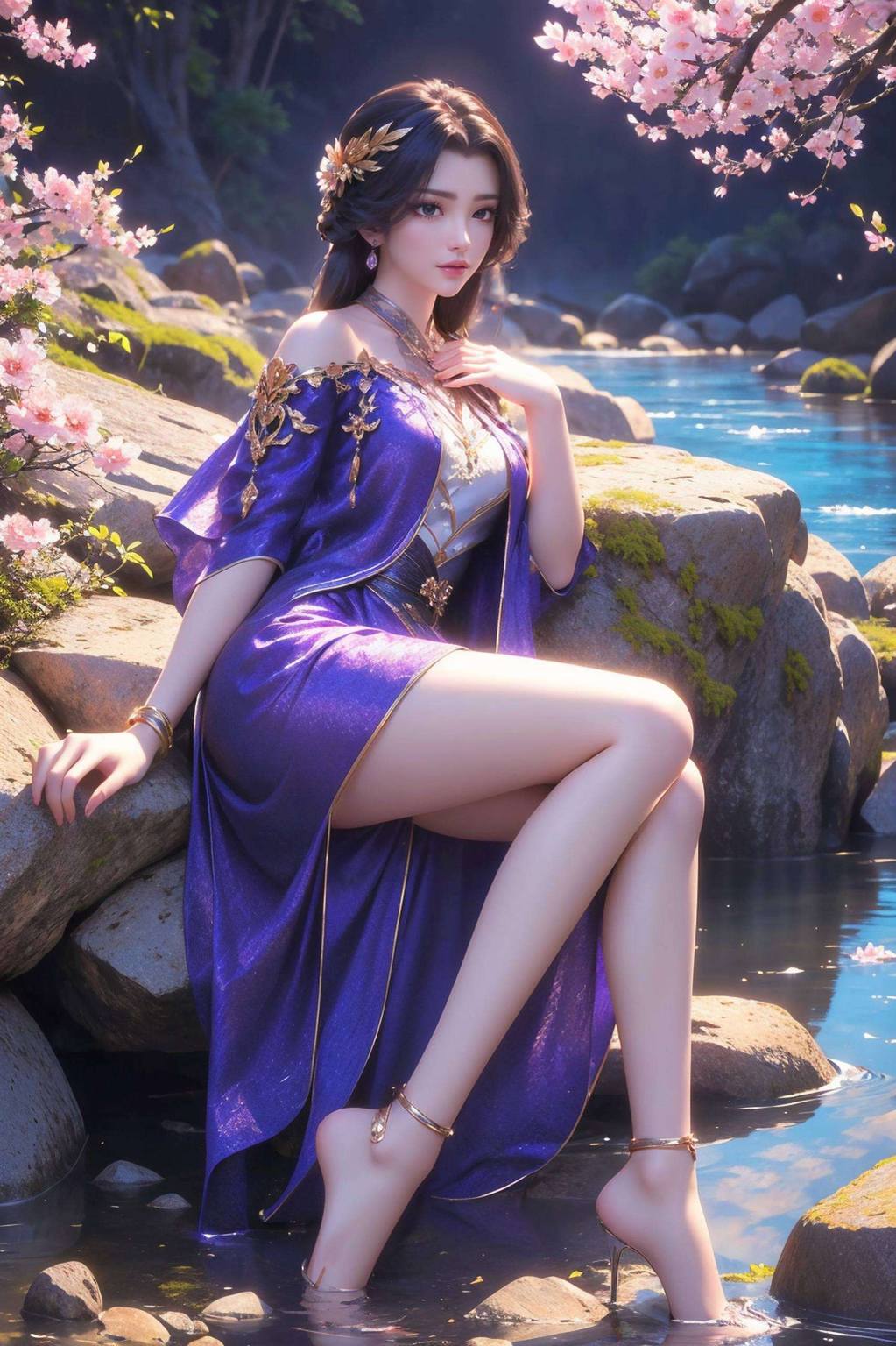 宛如国漫女神的倩影在那片充满玄幻色彩的国漫世界里