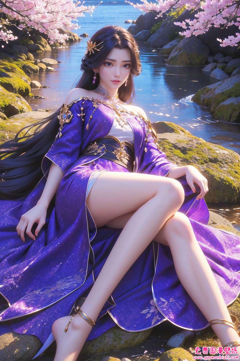 闻神神图壁纸中的云曦那抹紫色的壁纸如同梦幻般映入眼帘