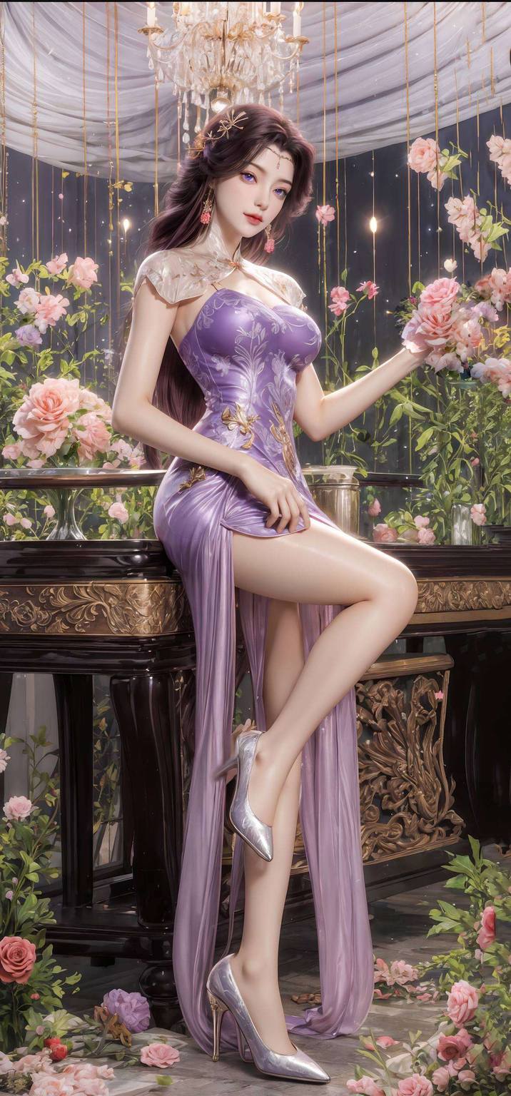 在绚丽的光影交织中她的身影如梦似幻