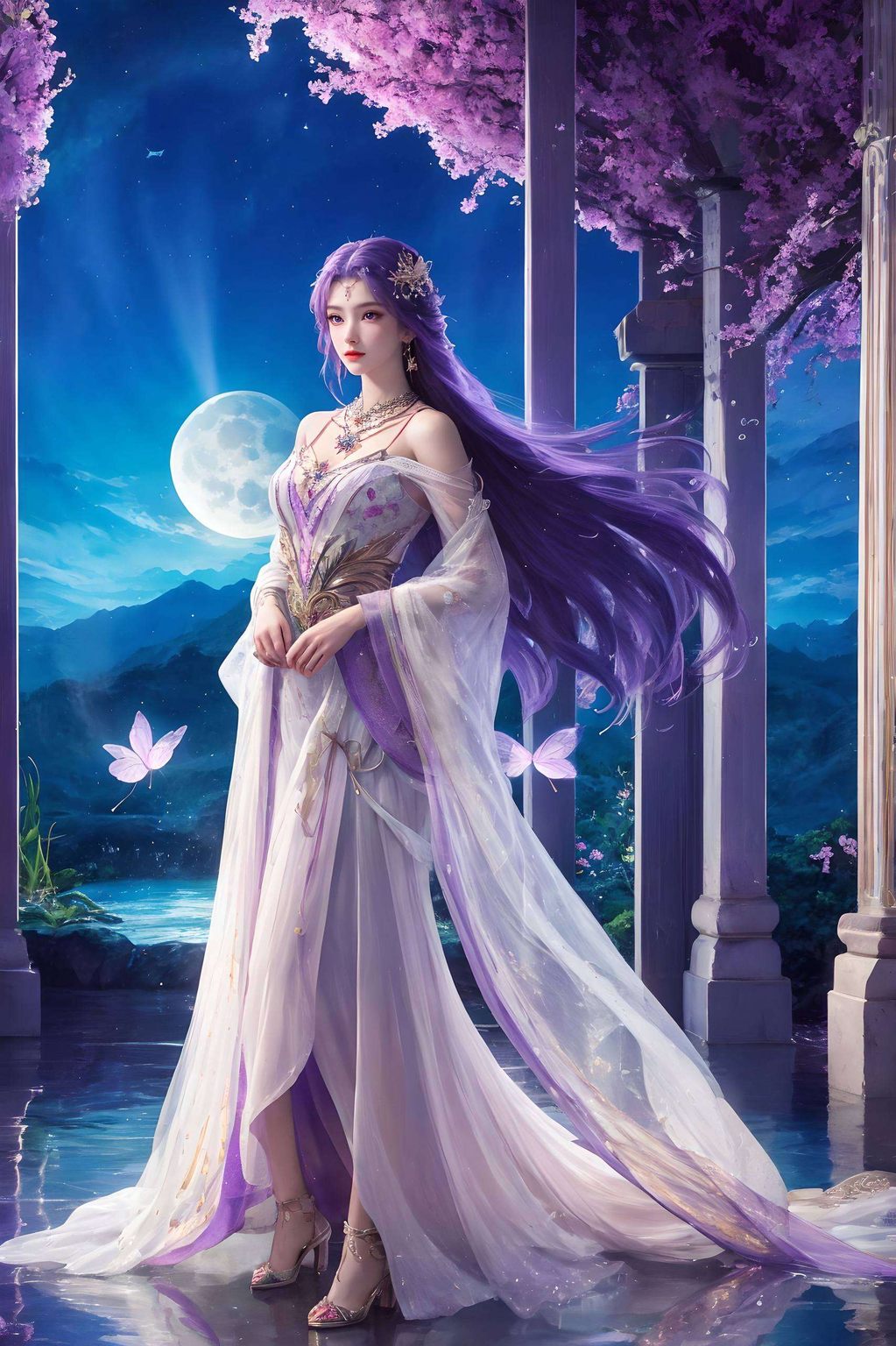 翩翩起舞在完美世界之中！🌈 她那双闪烁着智慧与神秘的眼睛国漫女神的魅力