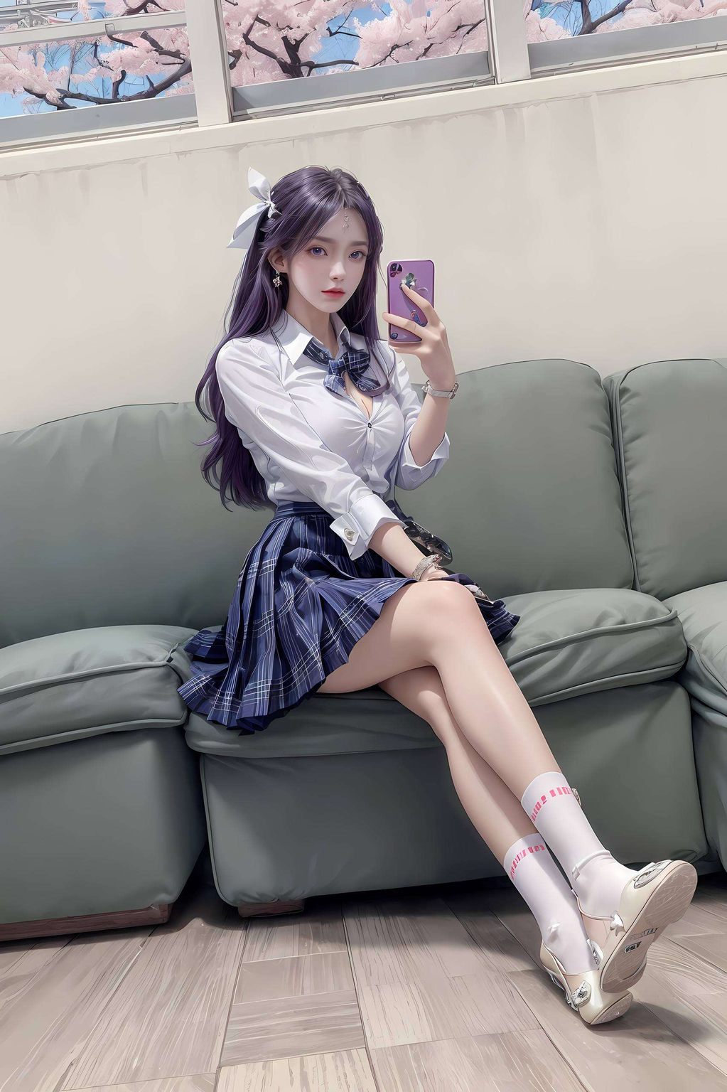 让你的电脑也变得美美哒！🌸🎀就像是从漫画中走出来的美人儿