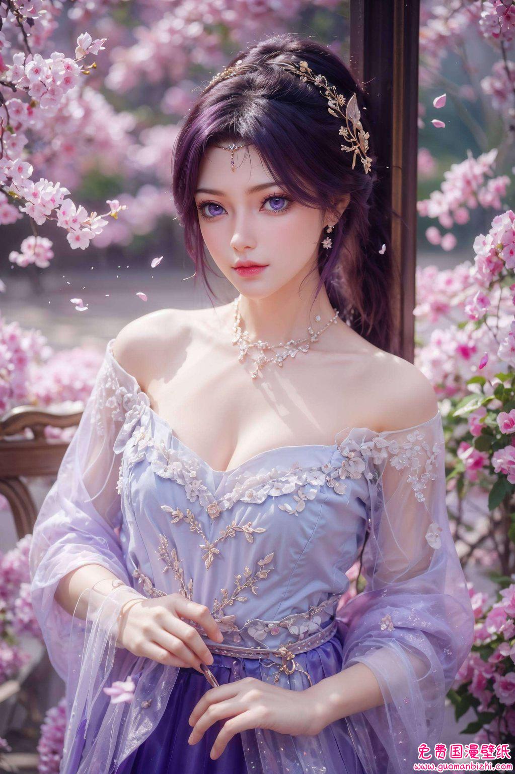 尽在这紫色壁纸之中护眼之选美无边