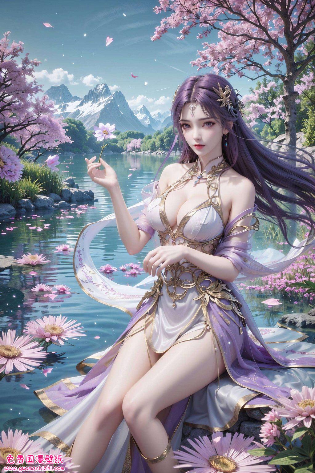 今天给大家带来了一波超级梦幻的紫色壁纸哦！🌸🌺 不仅有国漫界的女神们美得不像话