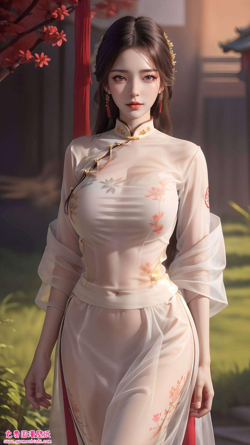 云曦一笑其身影映于壁纸