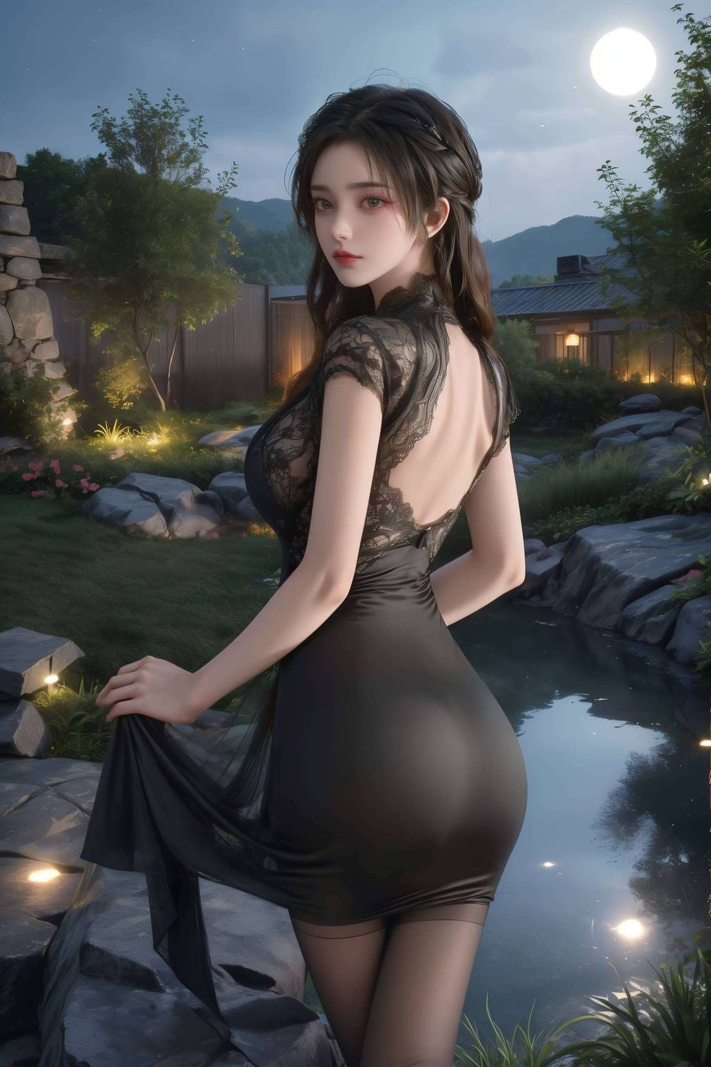 她的风采如同壁画上的仙子将她的灵动美态融入每一帧