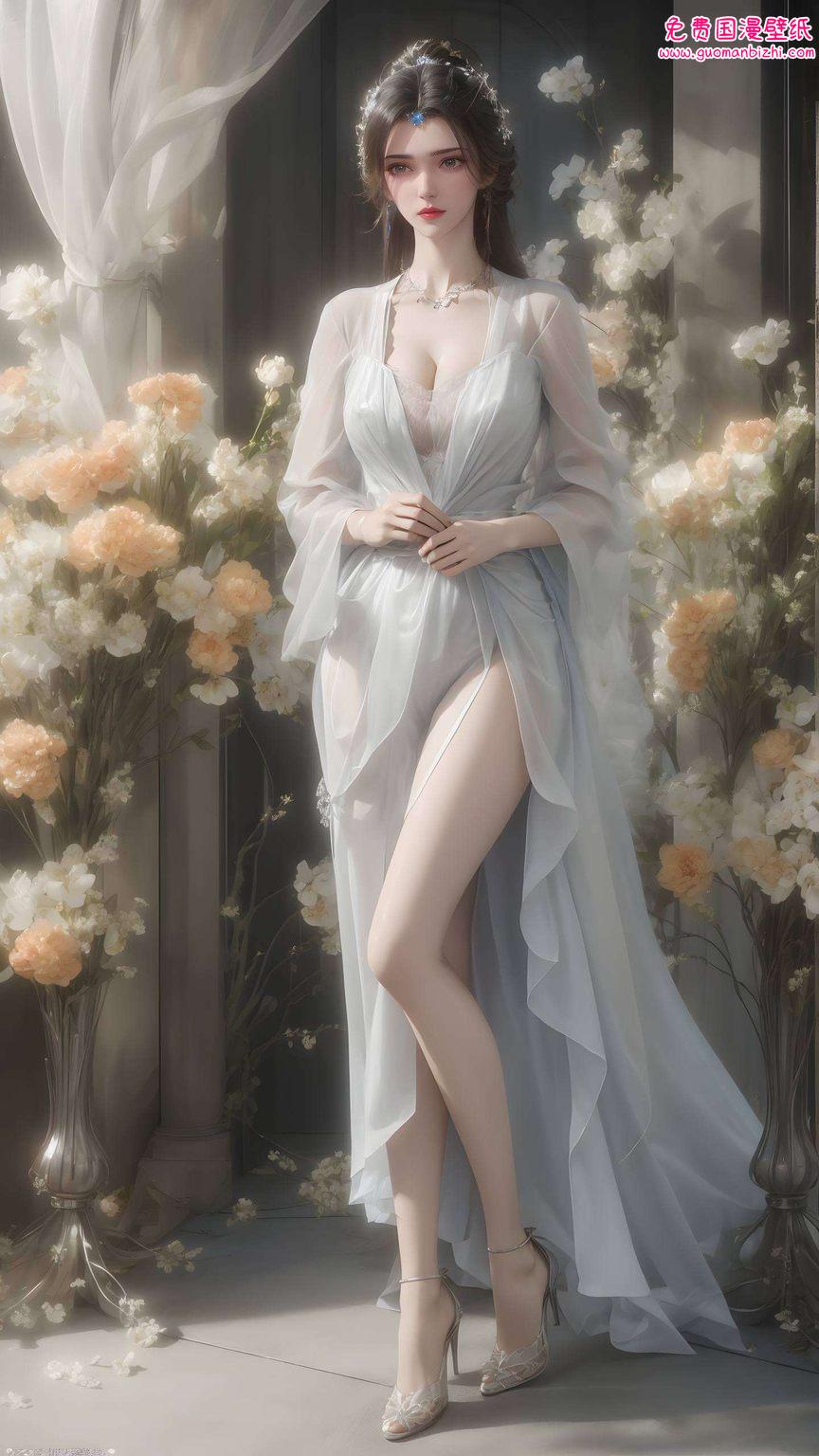 李慕婉衣袂飘飘长发垂肩