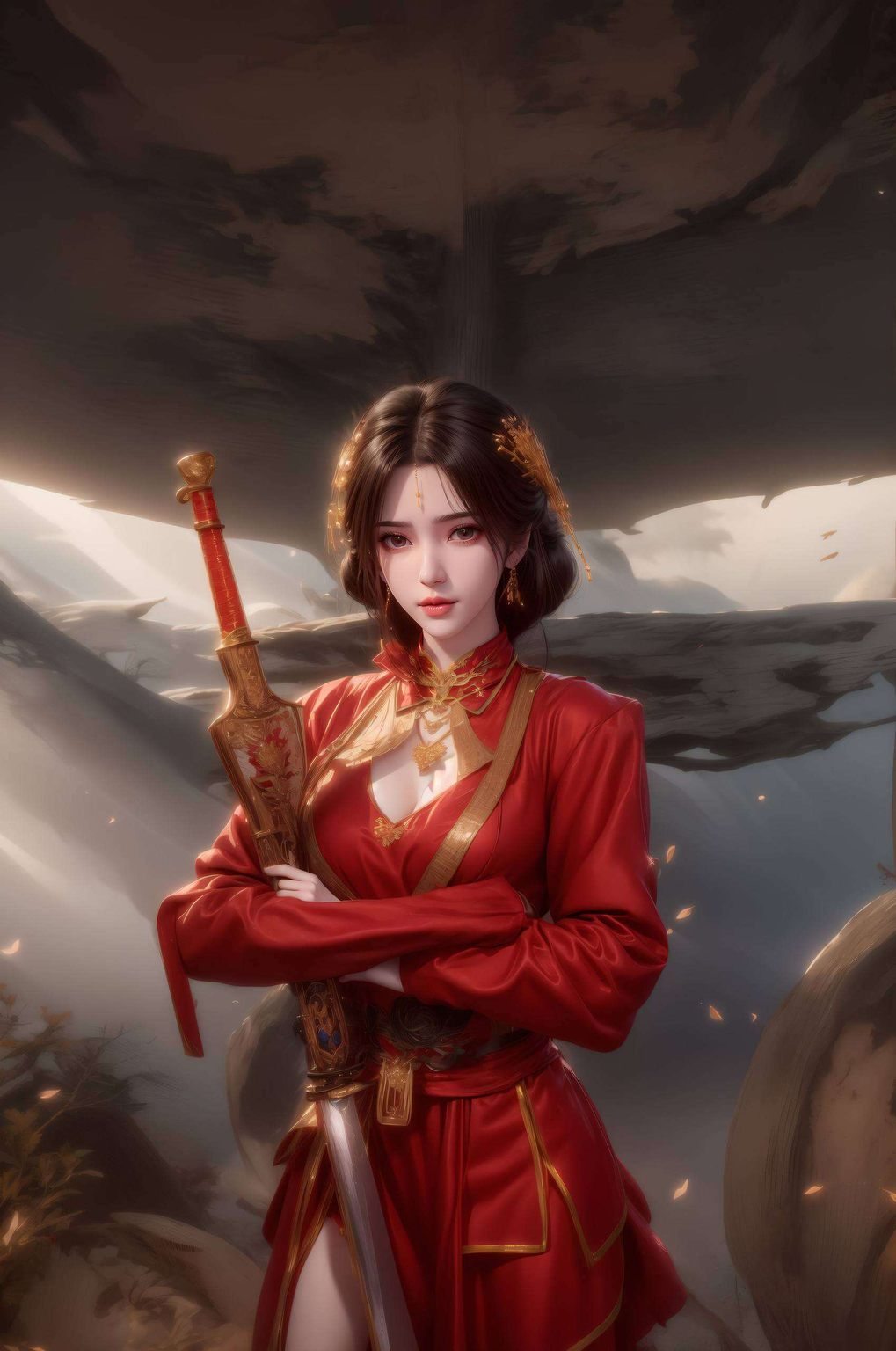 眼神深邃将她的美艳与玄幻元素完美融合