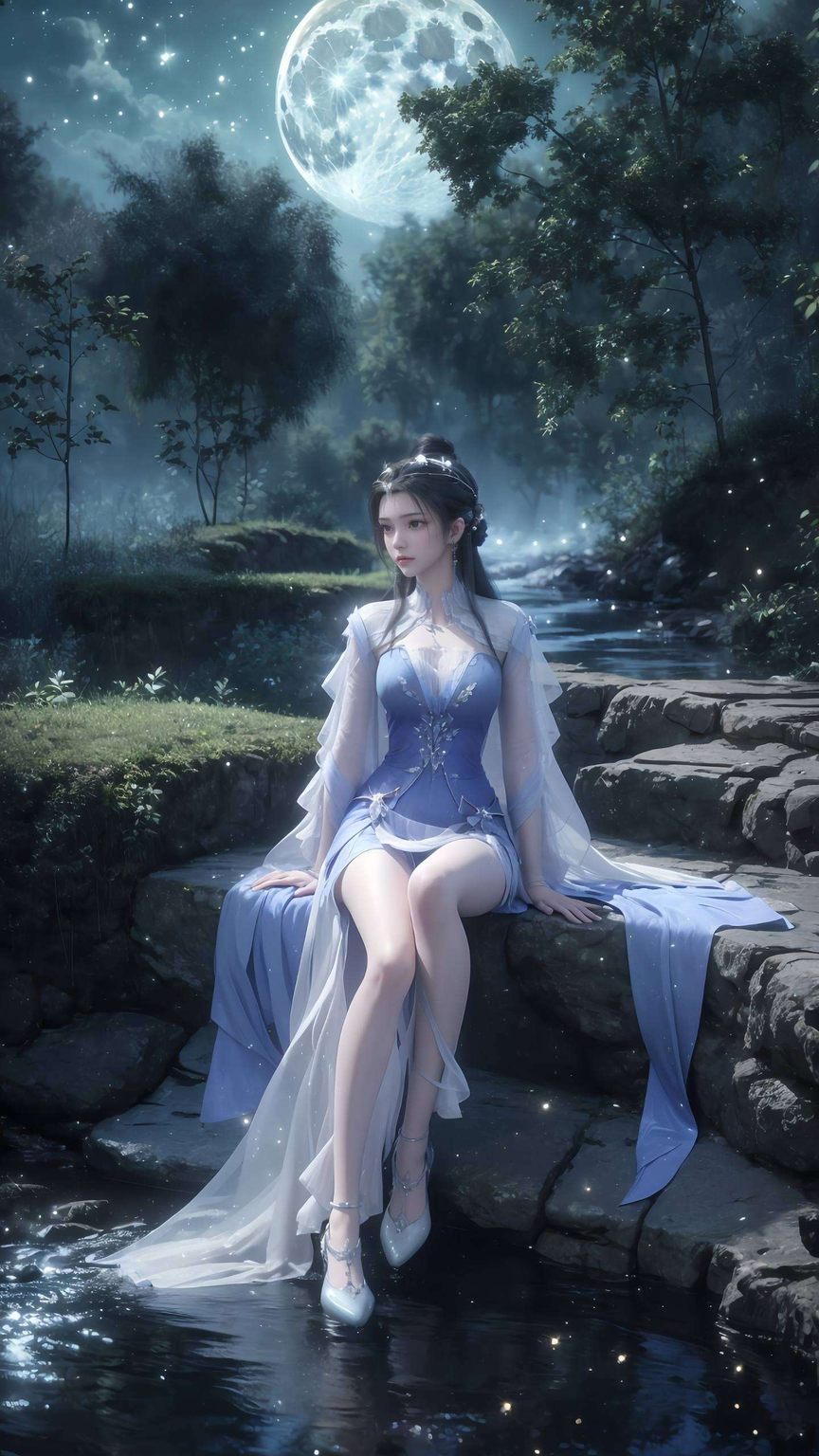 美丽而神秘她的身影