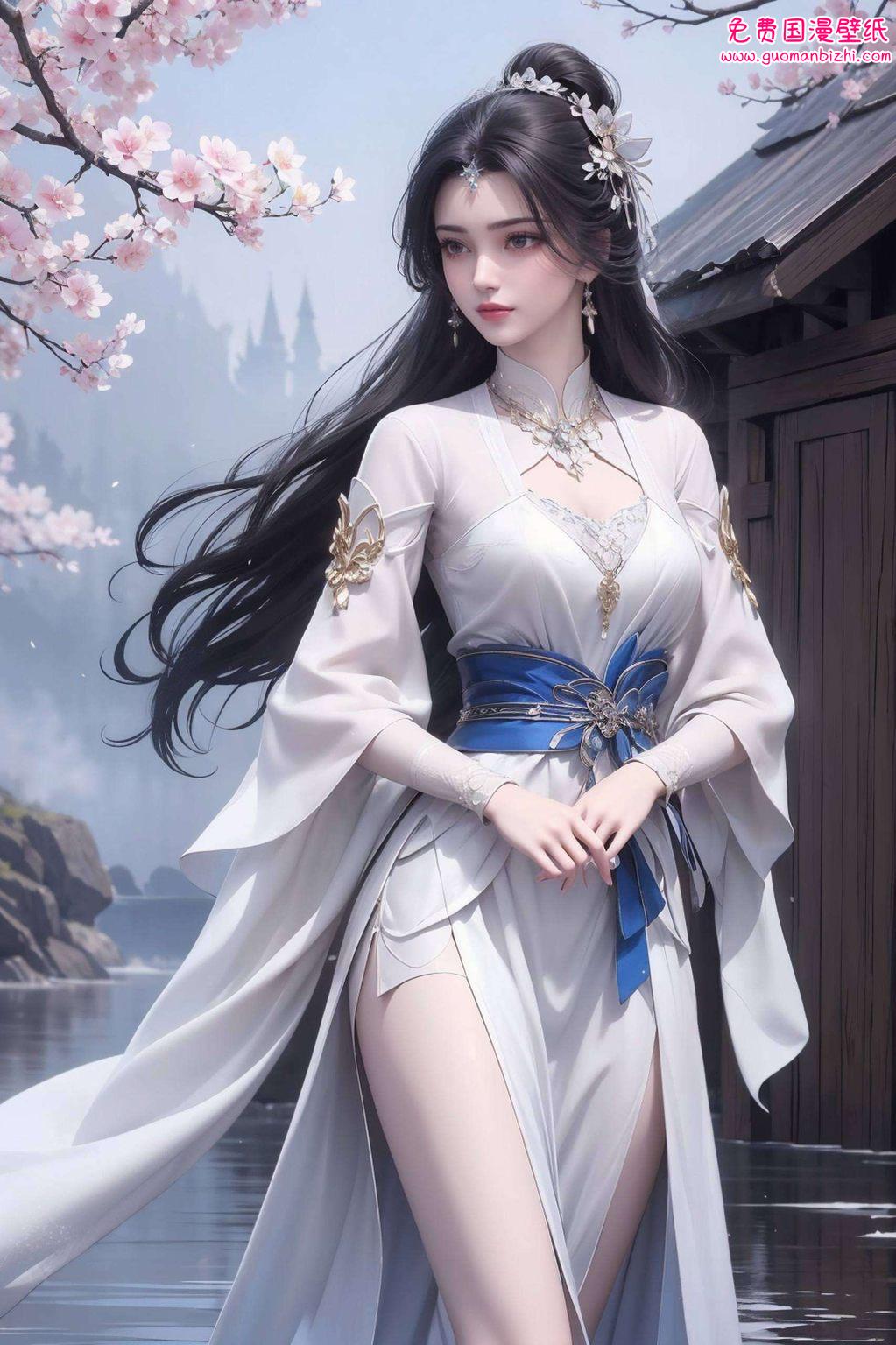 在这紫色壁纸的梦幻世界中融合了国漫女神的独特魅力