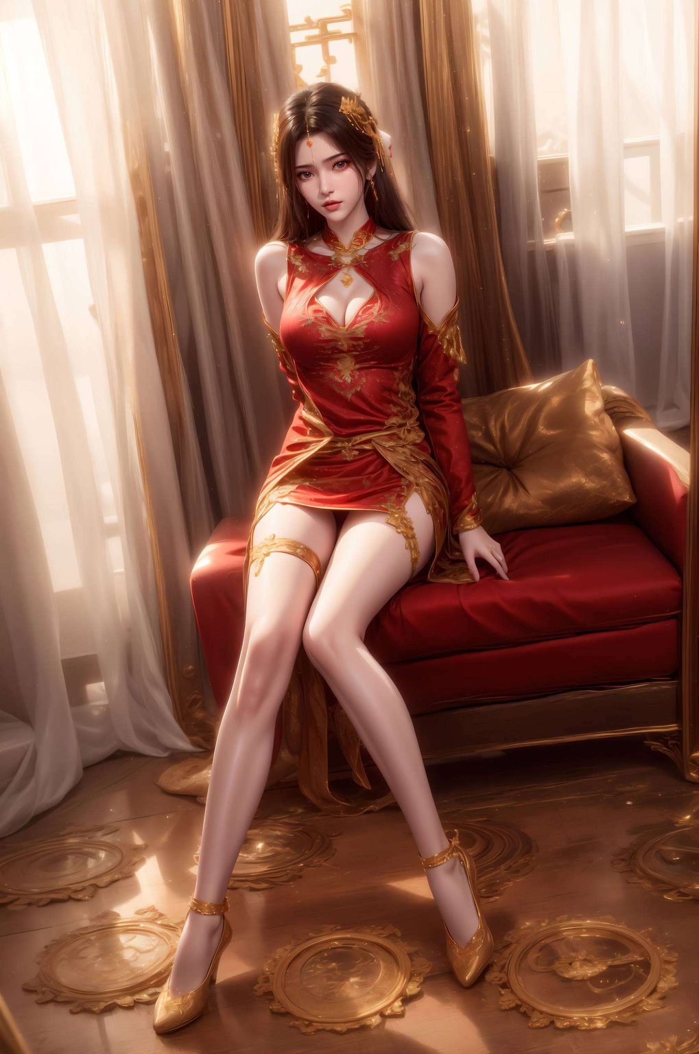 两位角色的眼神交汇仿佛诉说着千年的玄幻传说