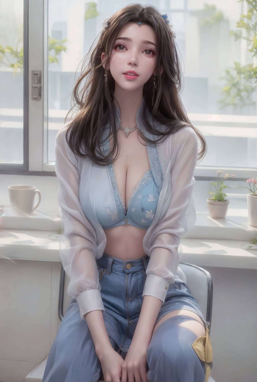 她那仙逆般的气质在这绚烂的国漫世界里