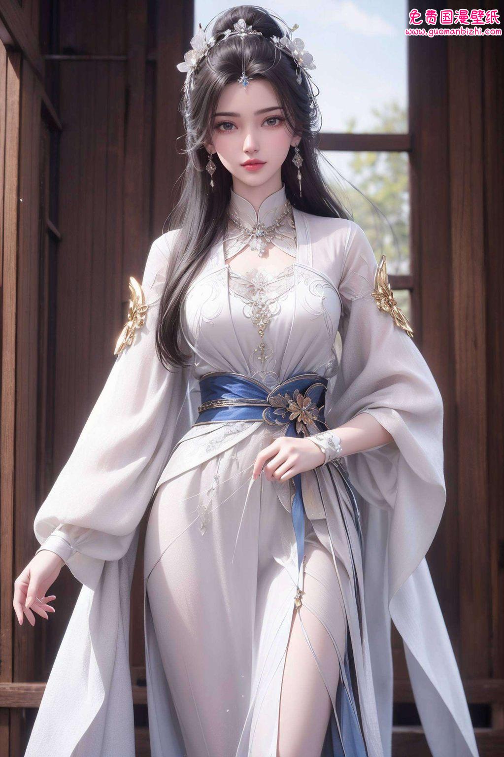 她的全身壁纸在1920x1080分辨率下仿佛在告诉你：即便是玄幻世界的美女