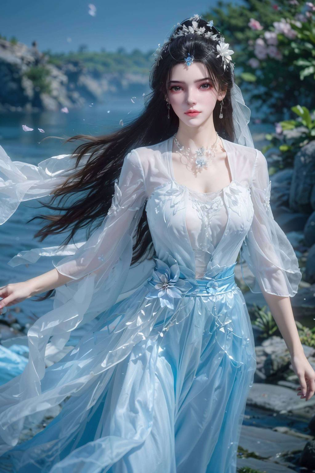 简直就像是苹果炫彩壁纸界的绝世美女仿佛就能让人穿越到那充满玄幻色彩的国漫世界