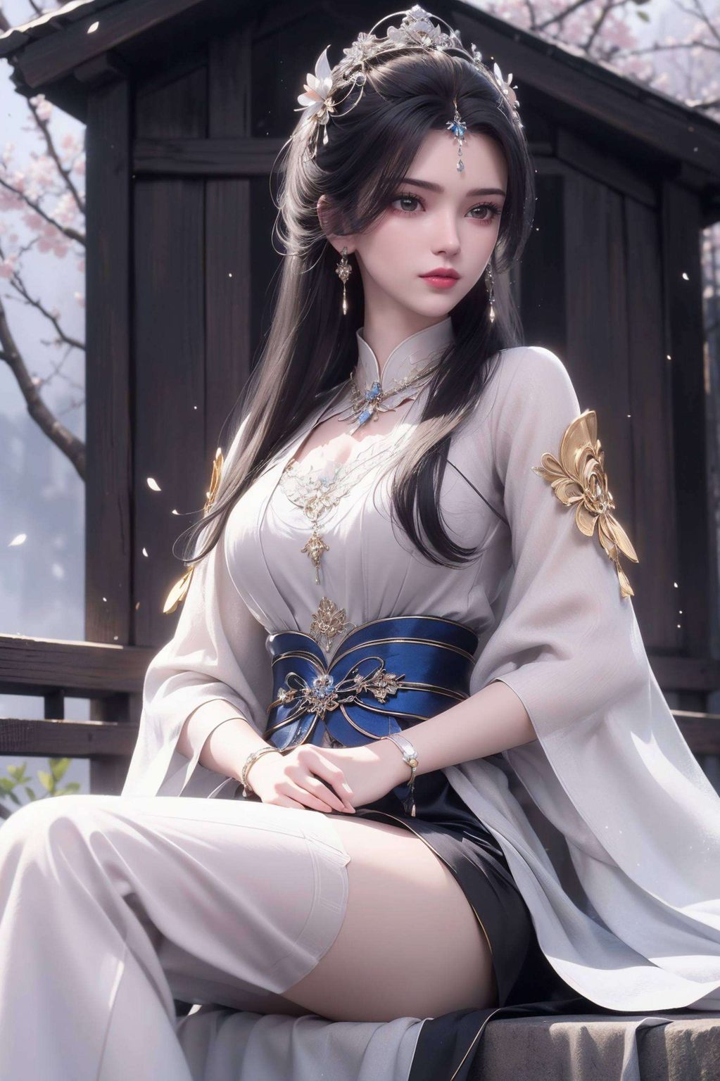 都是平板上的一道风景国漫美女AI壁纸李慕婉轻舞着她的飘带