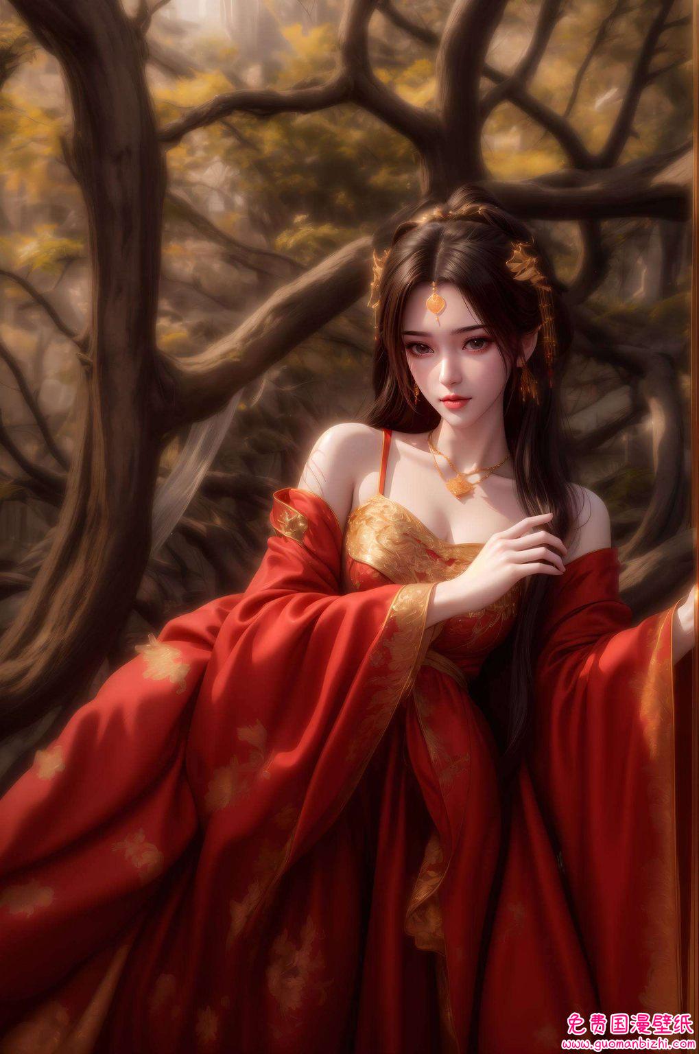 如同国漫美女的灵动飘逸这不仅仅是一幅墙纸