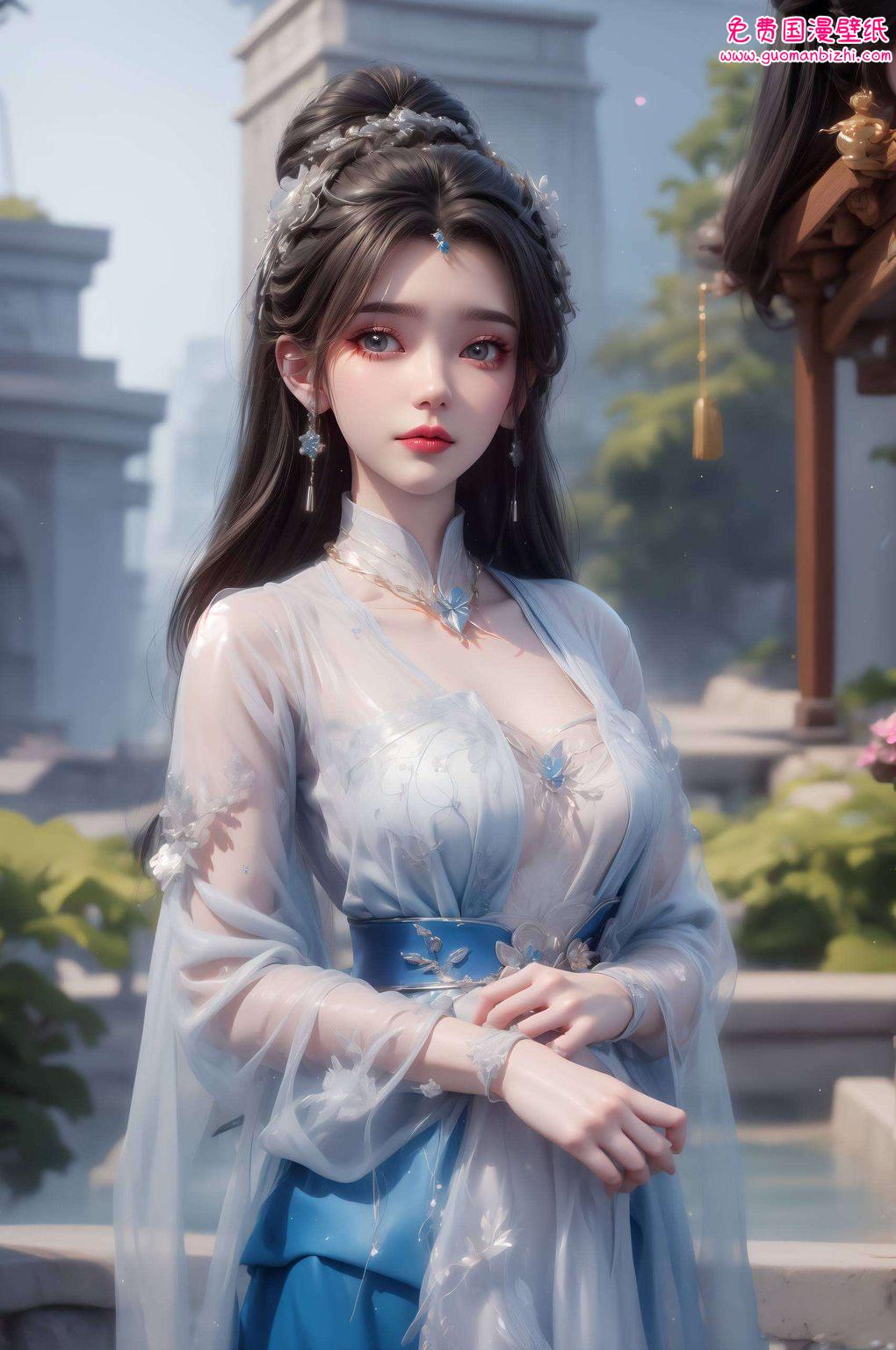 她的眼神深邃也能感受到一份宁静与美好