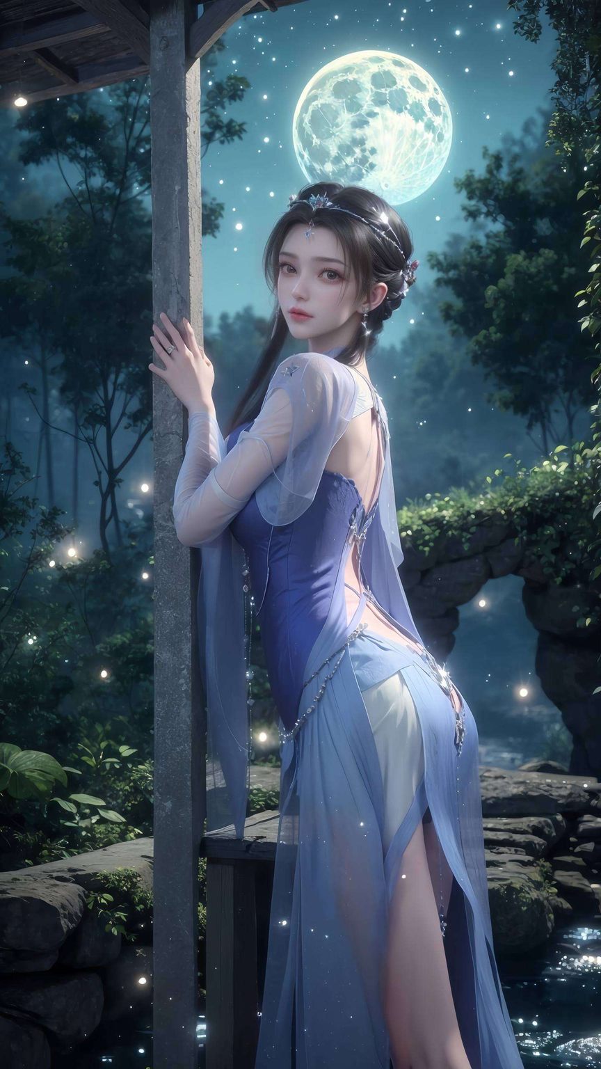 在细腻的光影交织中李慕婉轻拨琴弦