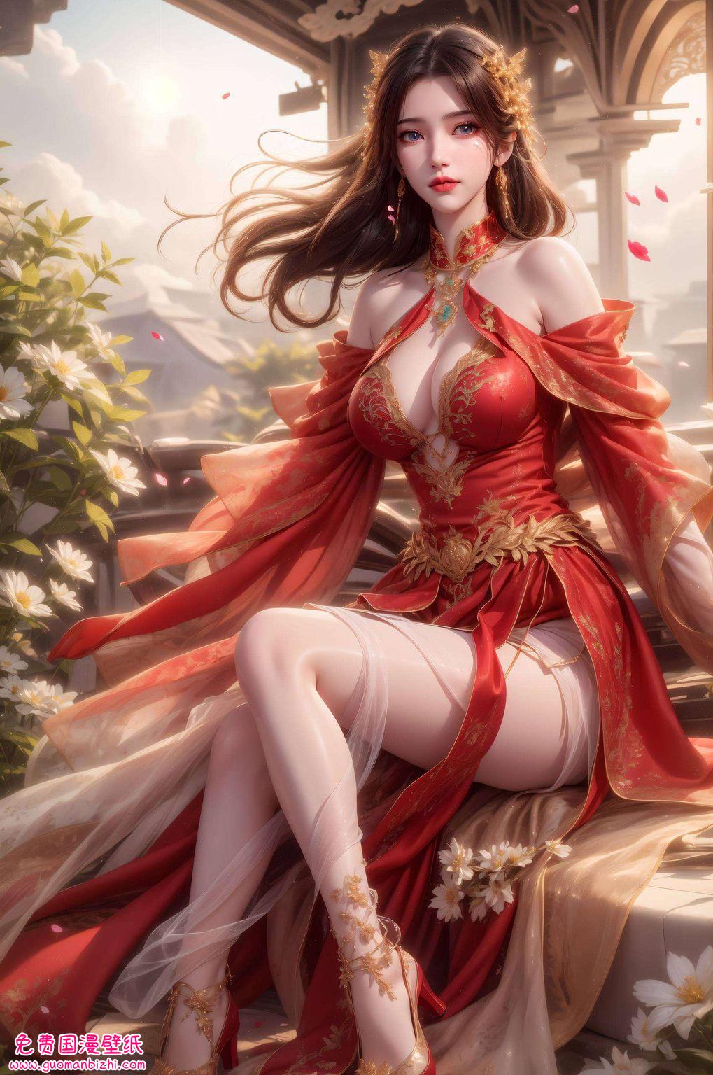 身着婚纱的她令人不禁驻足欣赏