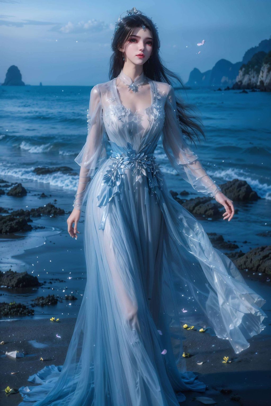 在绚烂的数码画布上她的美丽