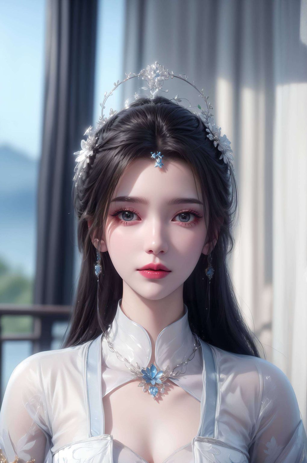 新娘装扮下的她都是对美的一种诠释