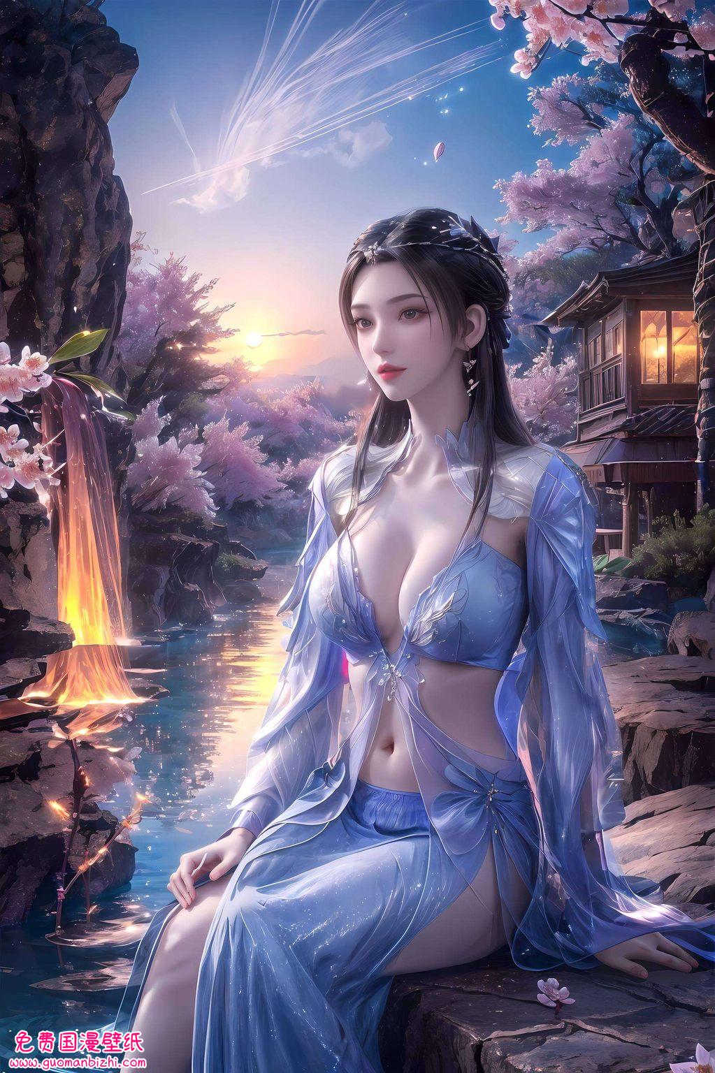 李慕婉款款步入视线都是国漫世界里的一抹静谧仙气