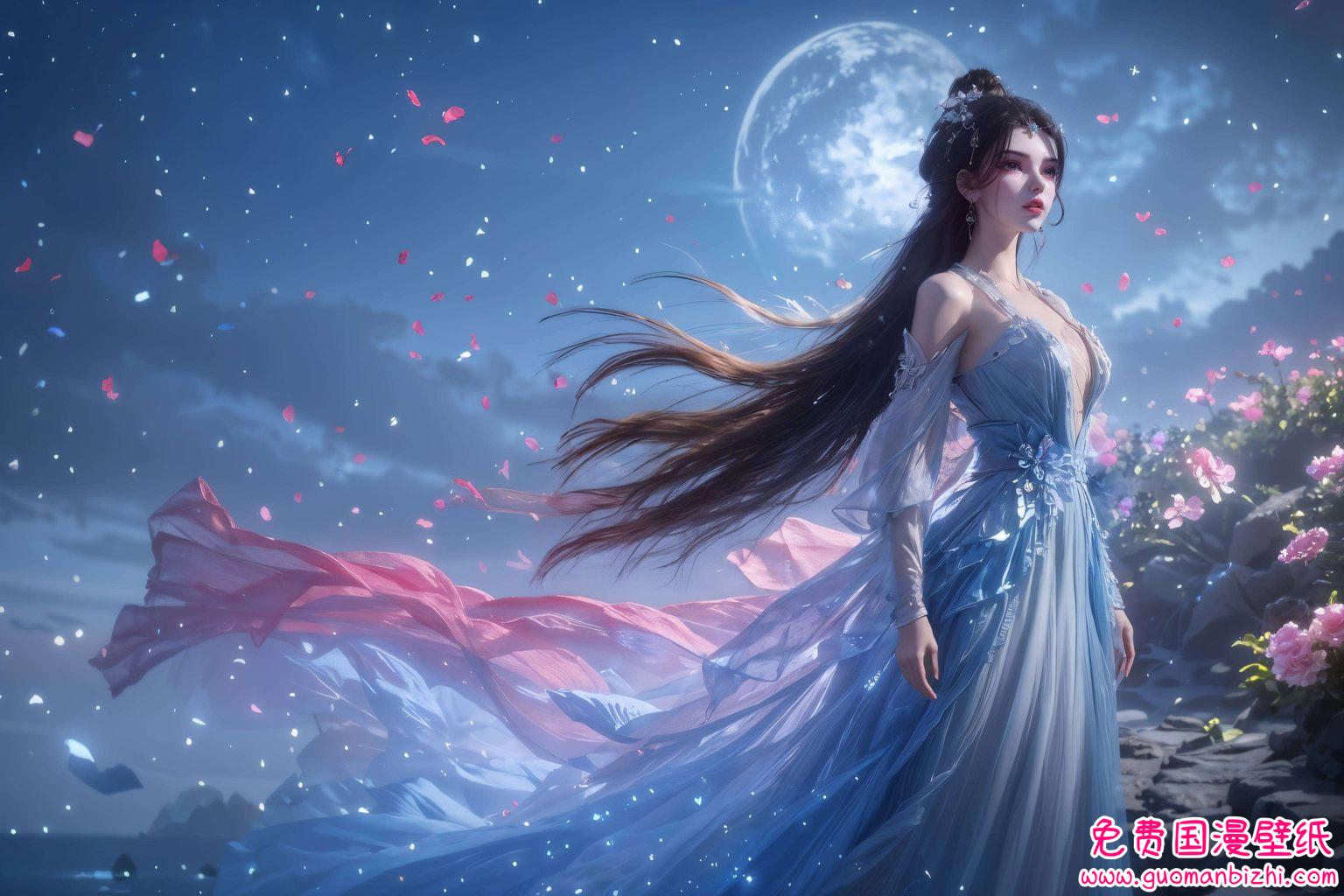 如一朵盛开在玄幻国度的莲花她的倩影