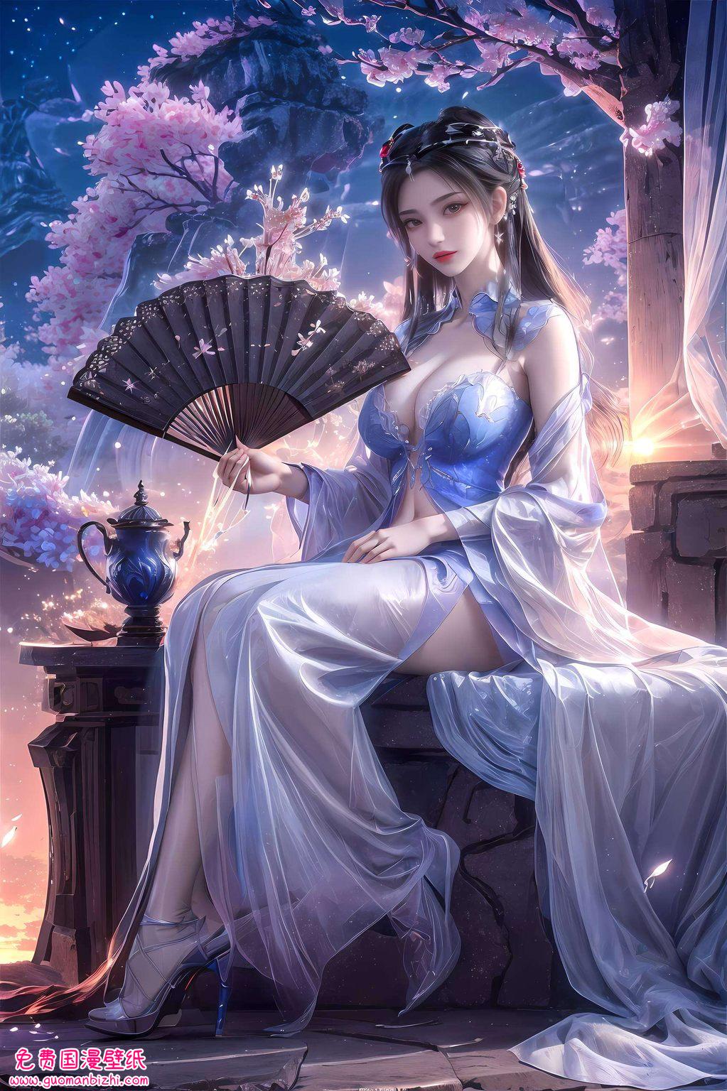 仿佛一幅国漫女神的画卷在这玄幻的世界里