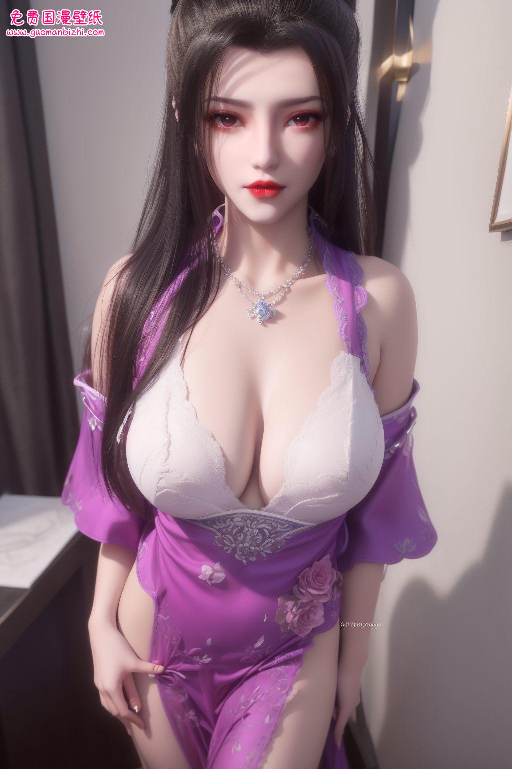 将这位国漫美女置于苹果桌面她那翩翩如仙的眉眼
