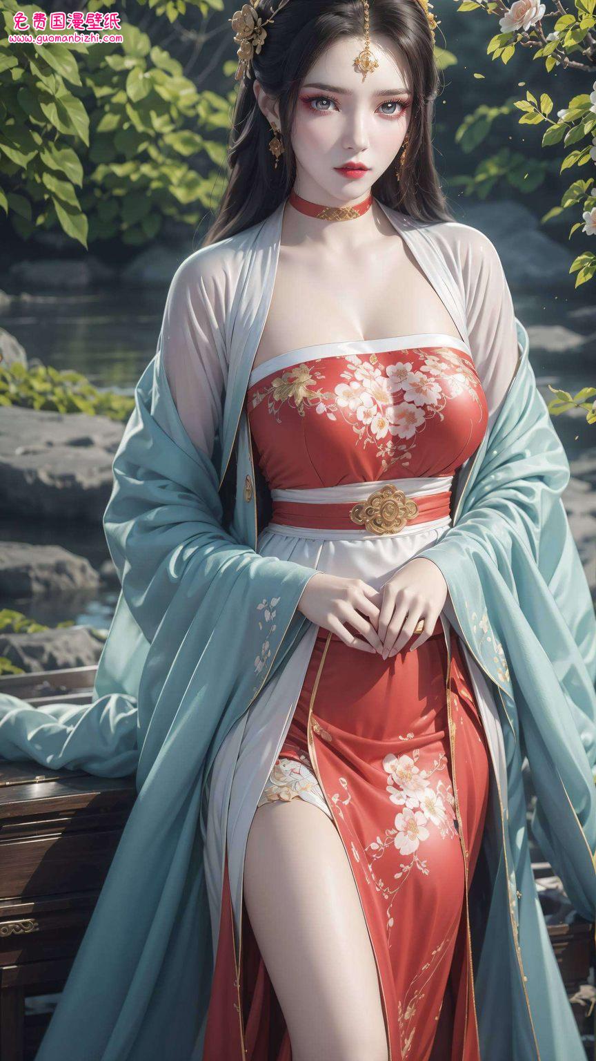 高清壁纸中的她仿佛从国漫的画卷中走出来