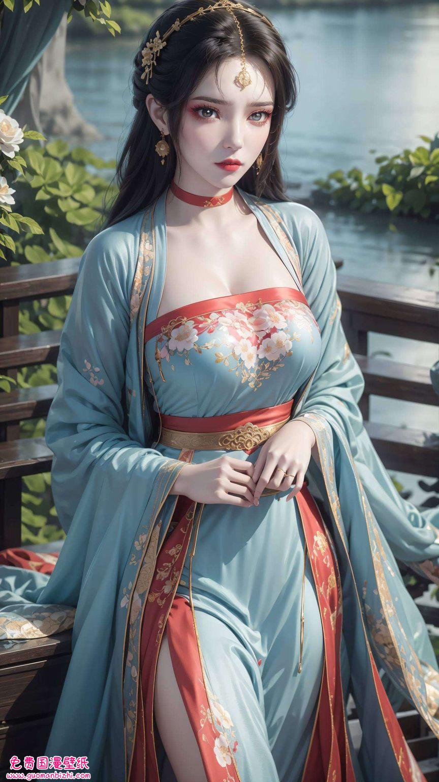一位飘逸脱俗的国漫女神她的眼神深邃