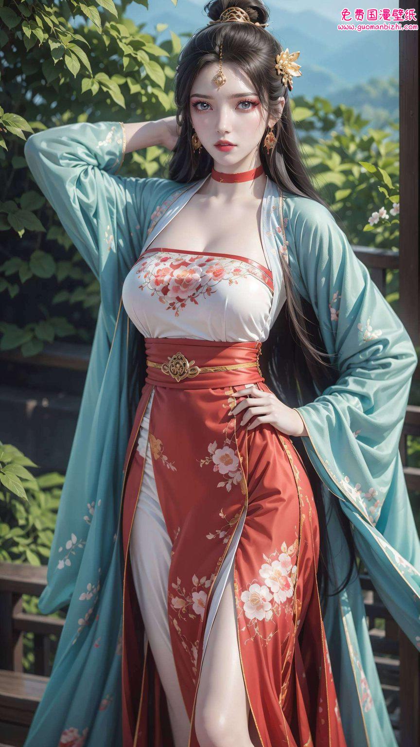 墨云女子飘散于手机屏幕