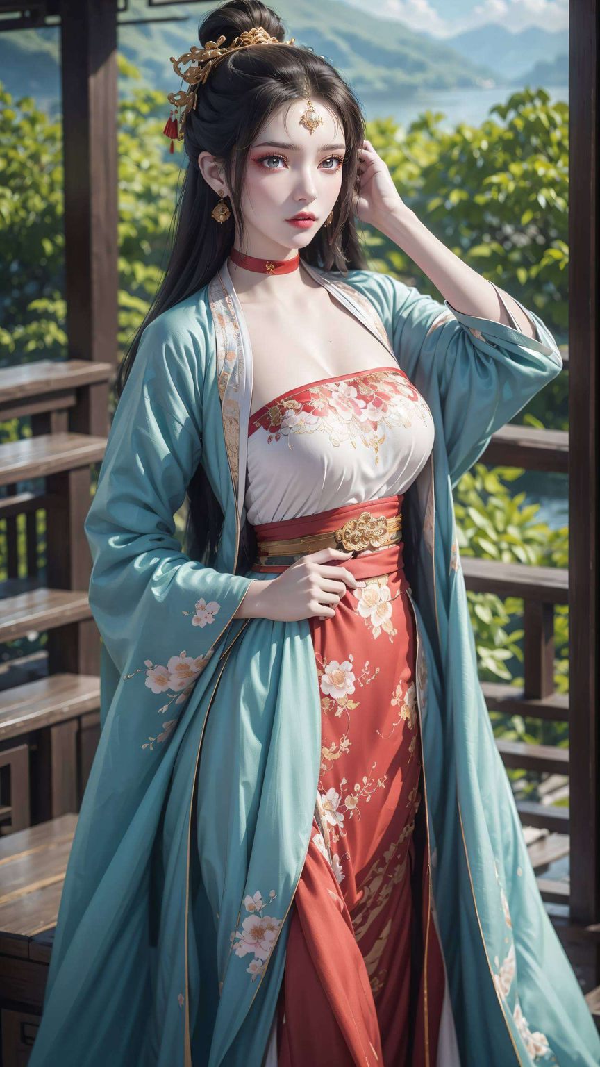 那些国漫女神与美女在这绚烂的玄幻场景中