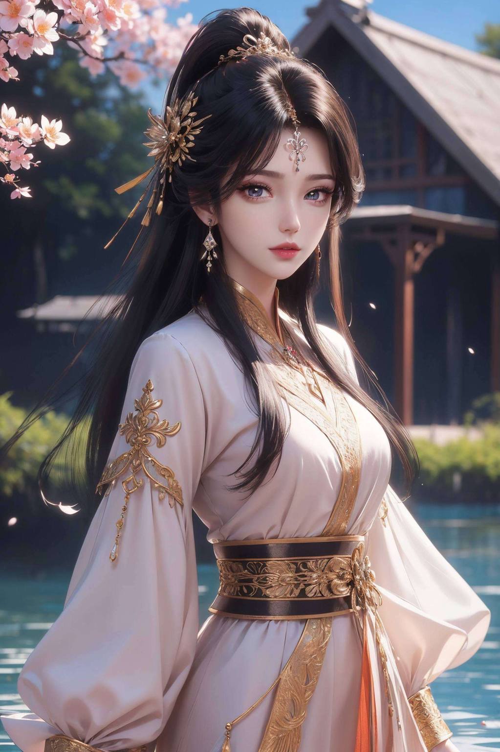 她的眼神深邃不仅是一幅图