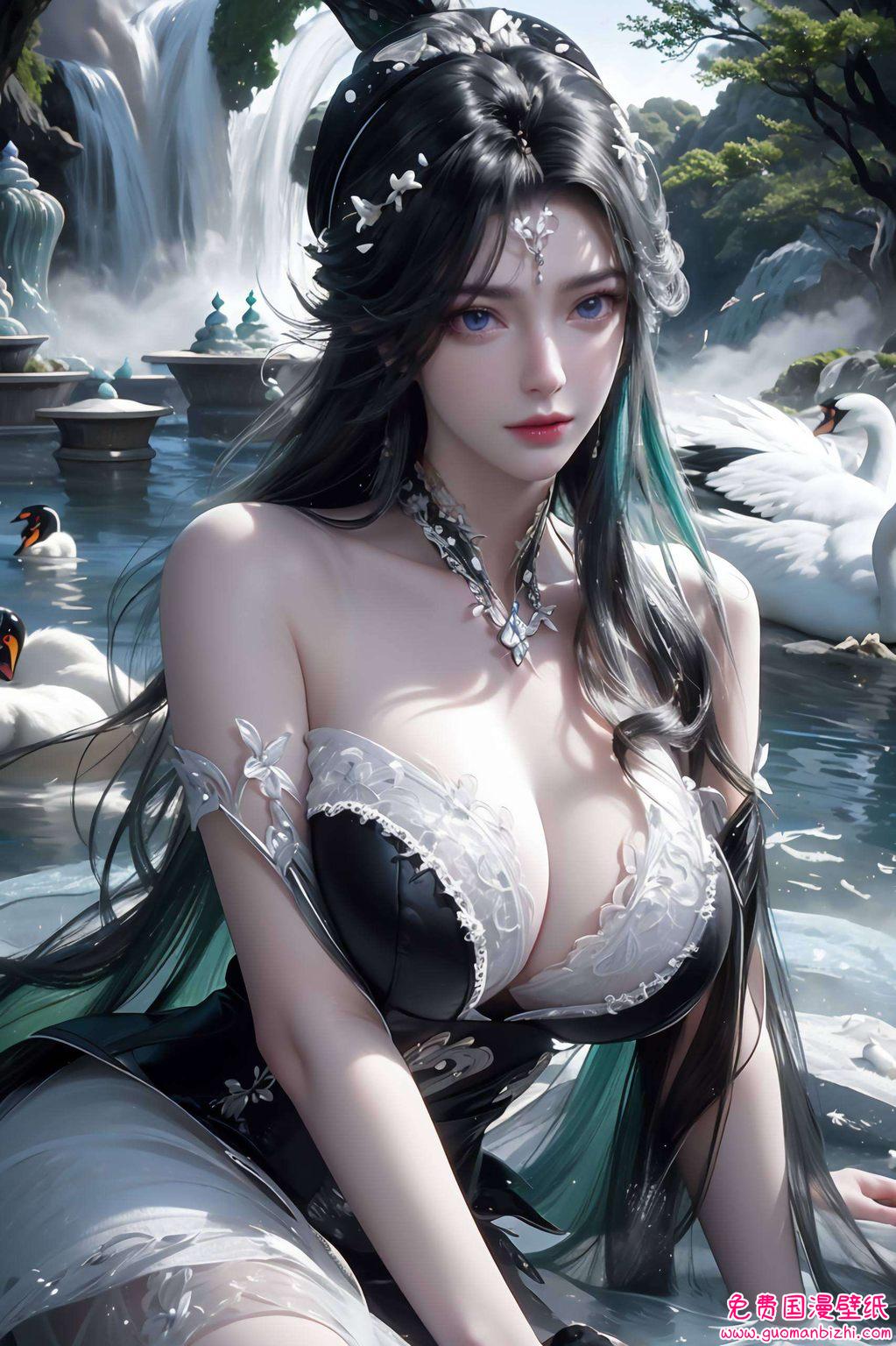 周紫虹如同一抹飘逸的仙子在古风漫画的世界里