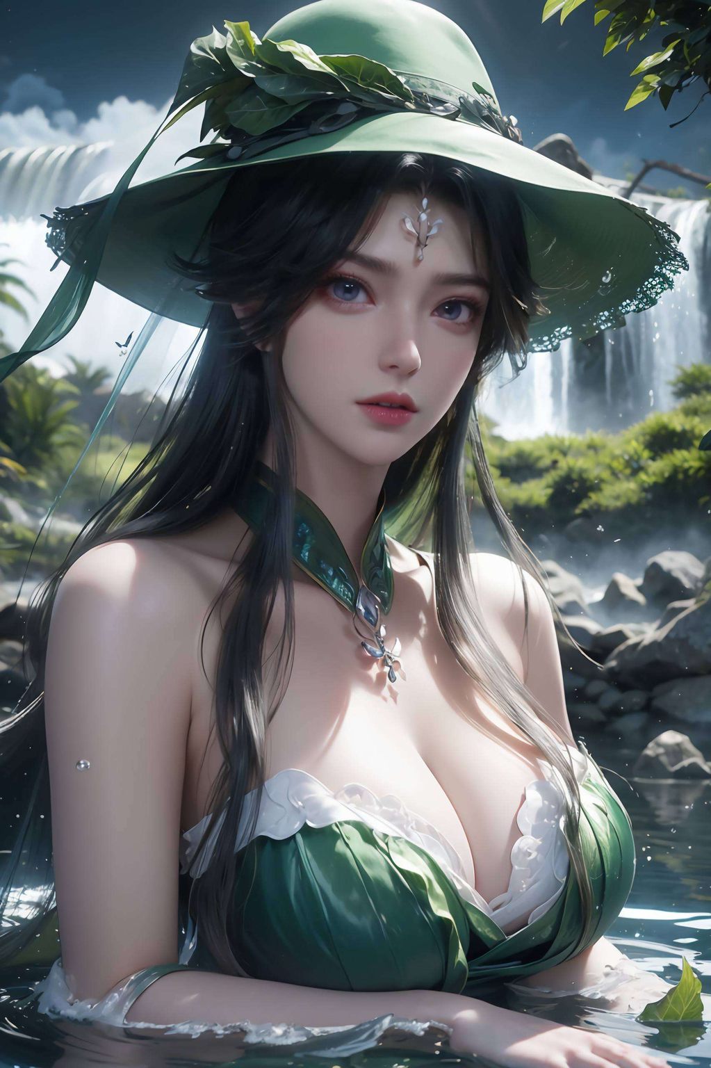 宛若壁画中走出的仙子一瞥一笑