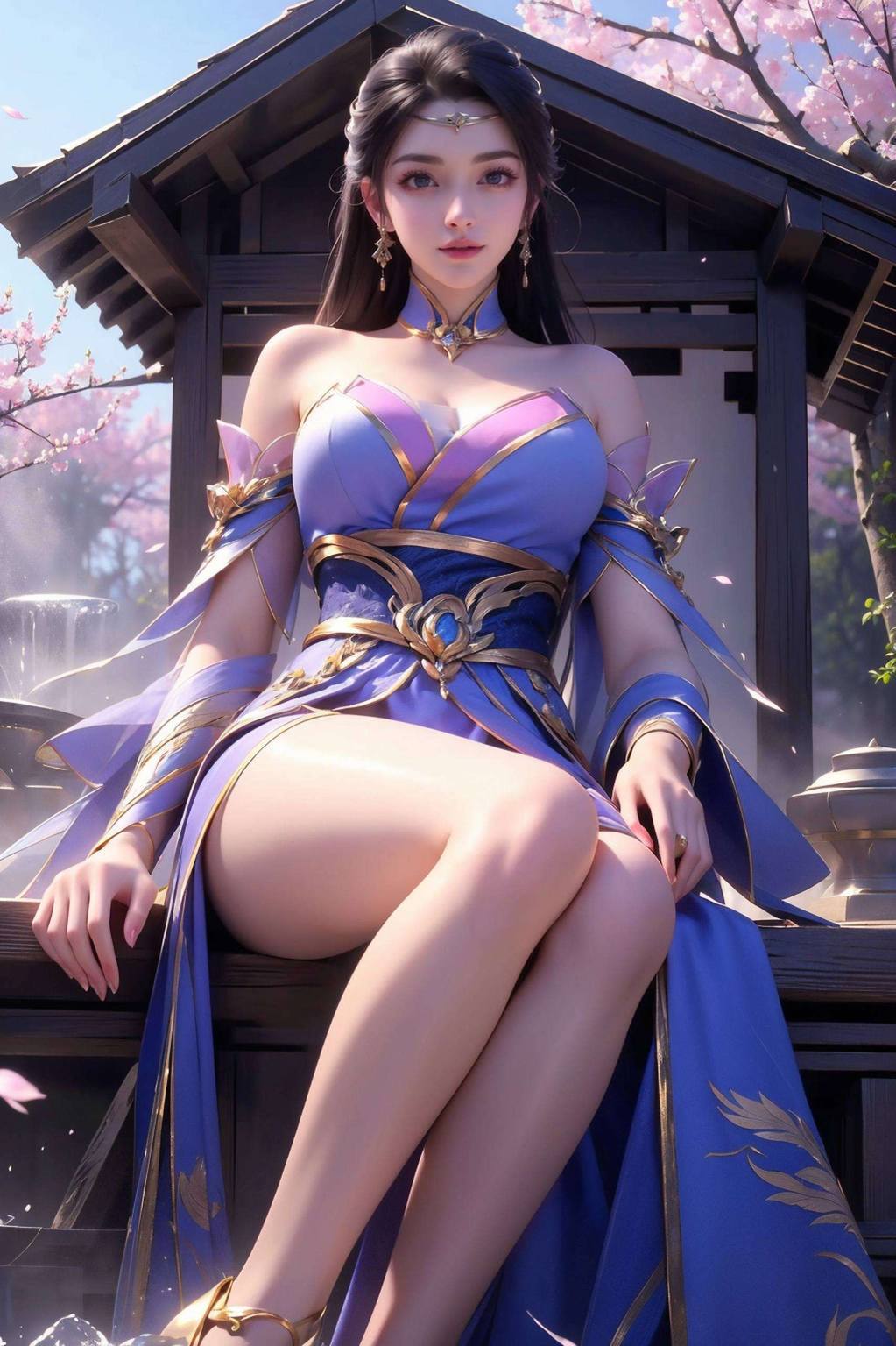 她的身影穿越次元那抹如玉般的清冷