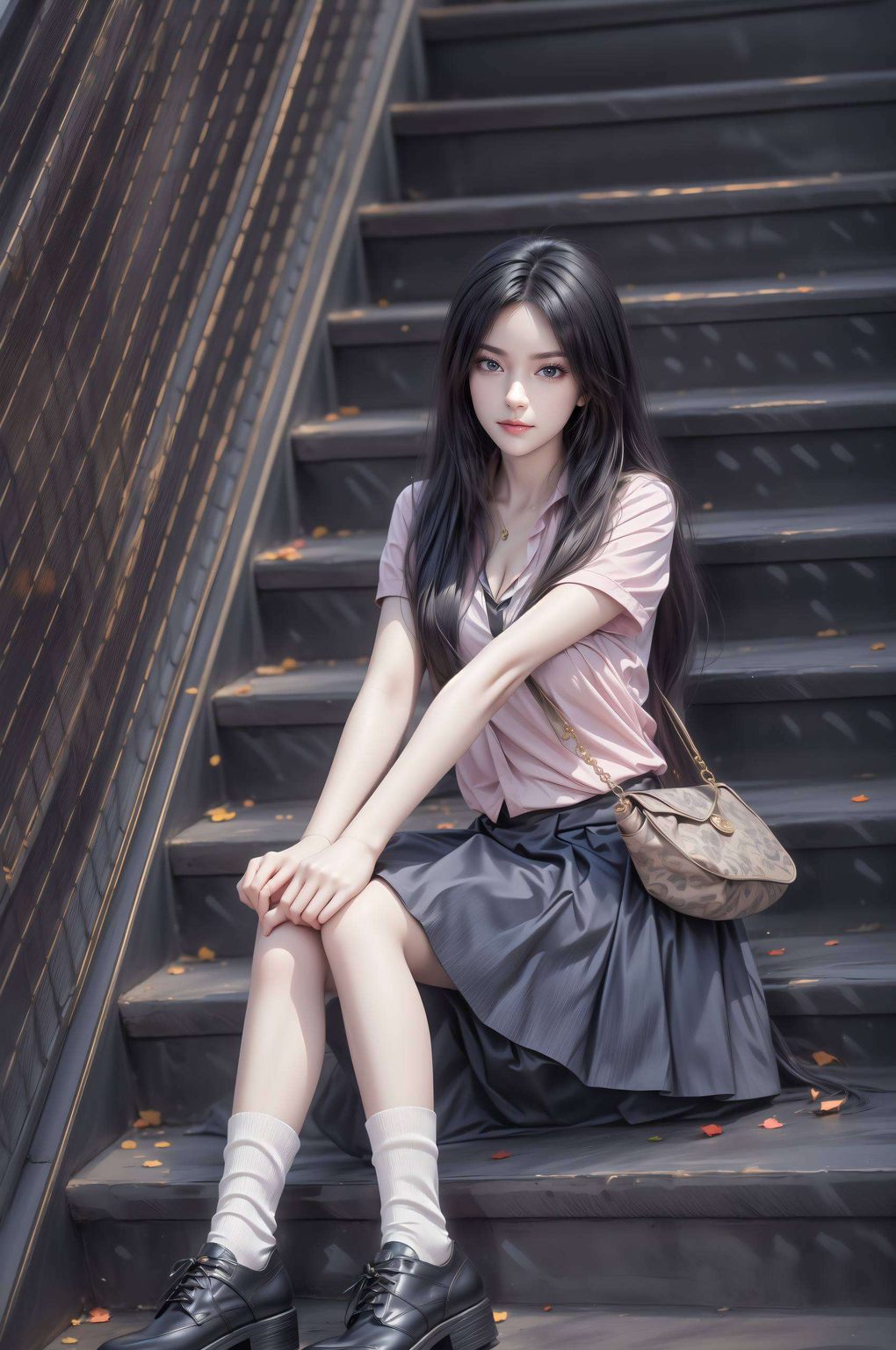 便在这幽蓝星空下绽放她的静谧之美她的眼神深邃