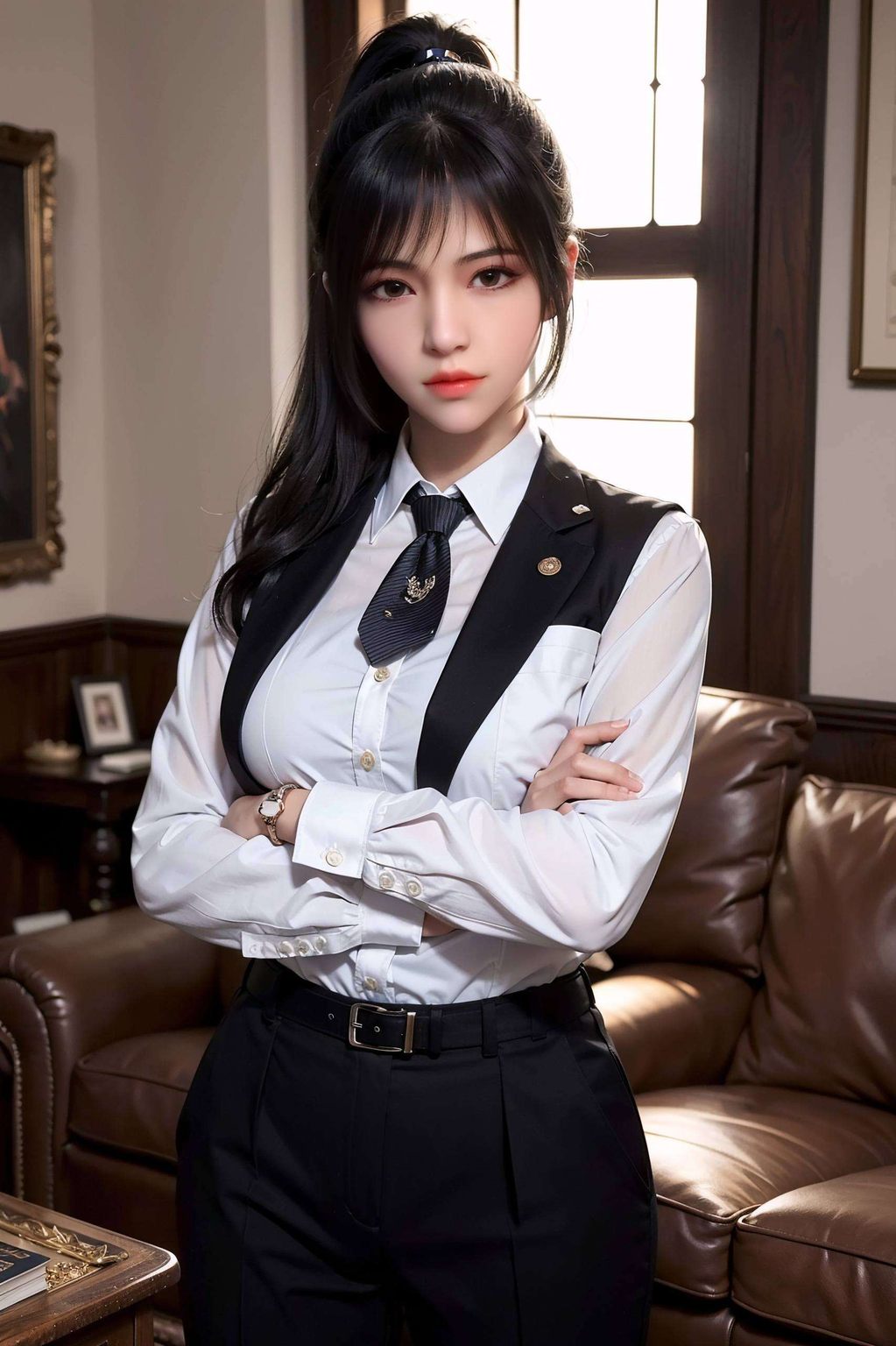 又透露出一股不容侵犯的坚定她的美